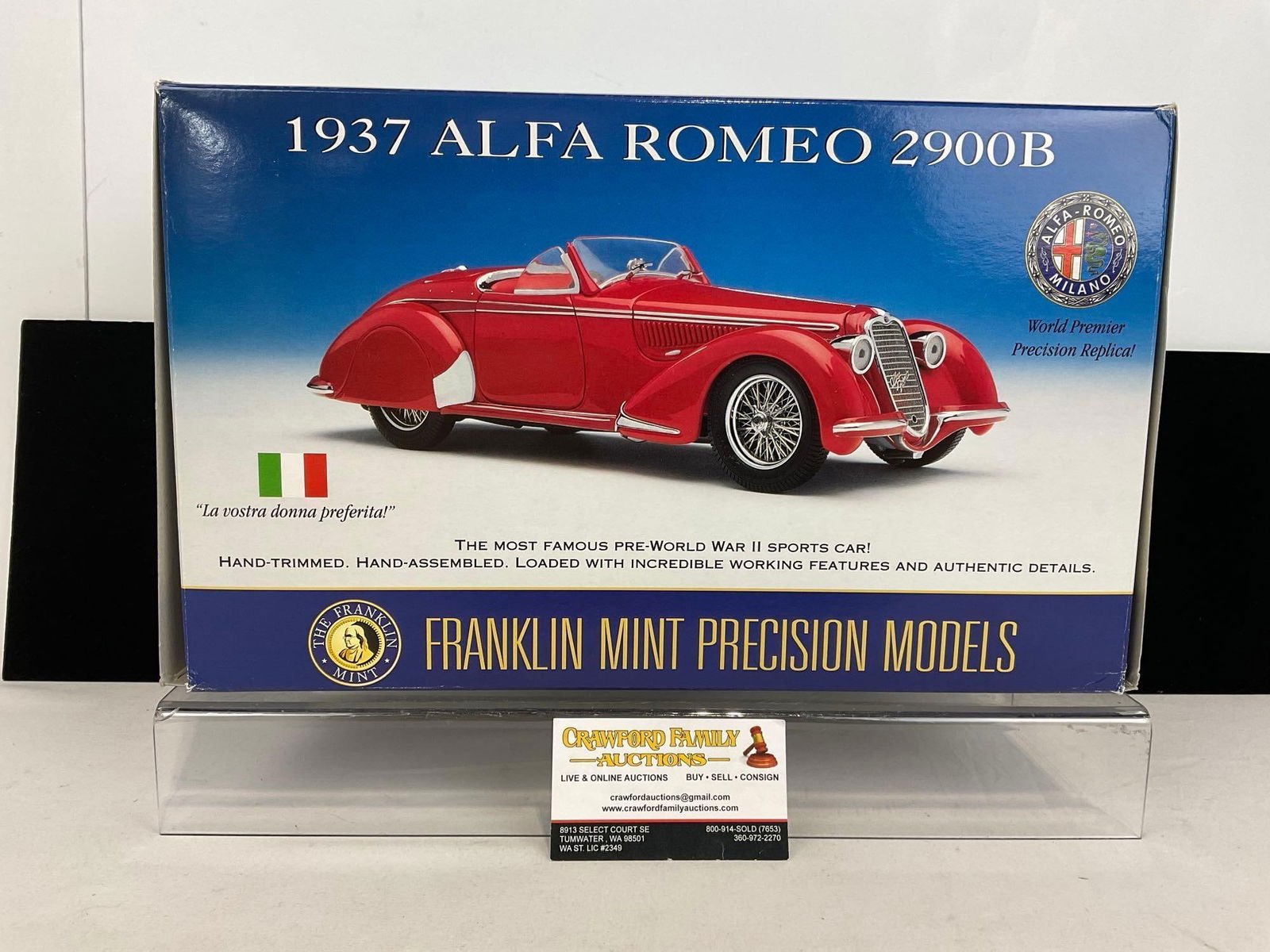 Franklin Mint Precision Models, 1937 Alfa Romeo 2900B Die Cast Collectible Car in Box & Packaging (1 of 5)