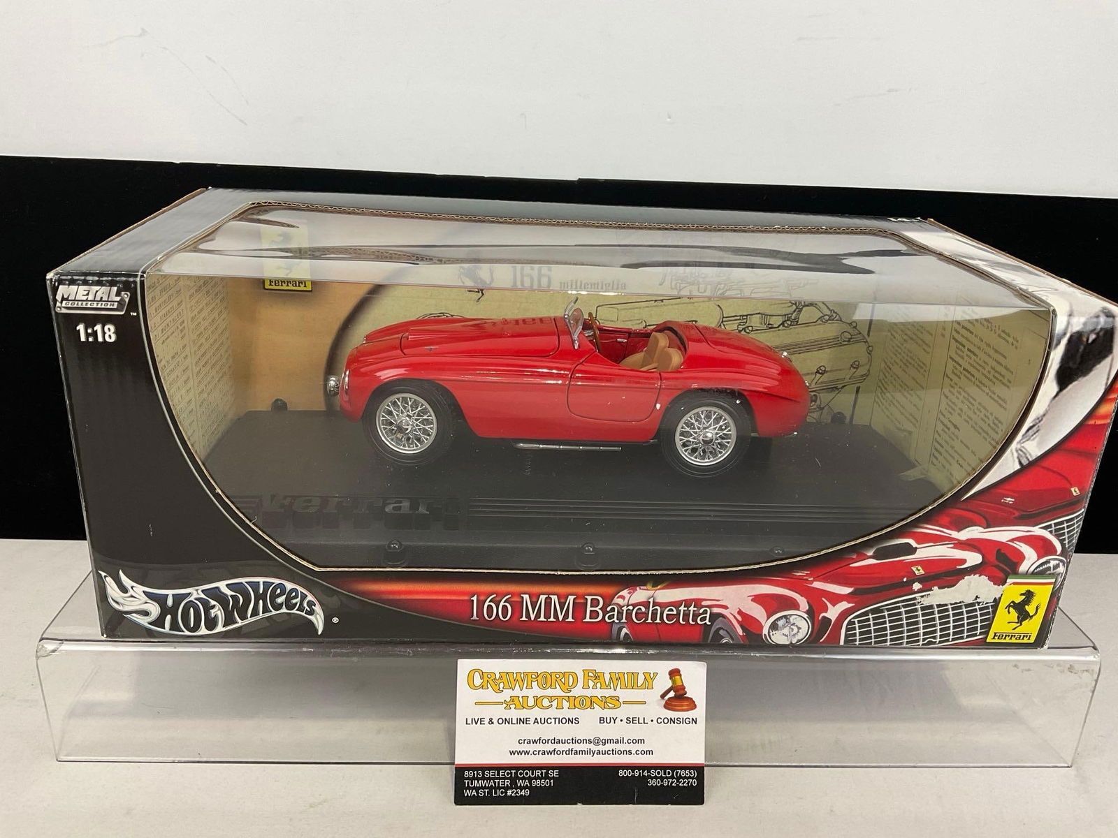 Hot Wheels Ferrari 166 MM Barchetta 1:18 Scale Die Cast Collectible Car in Box & Packaging (1 of 5)