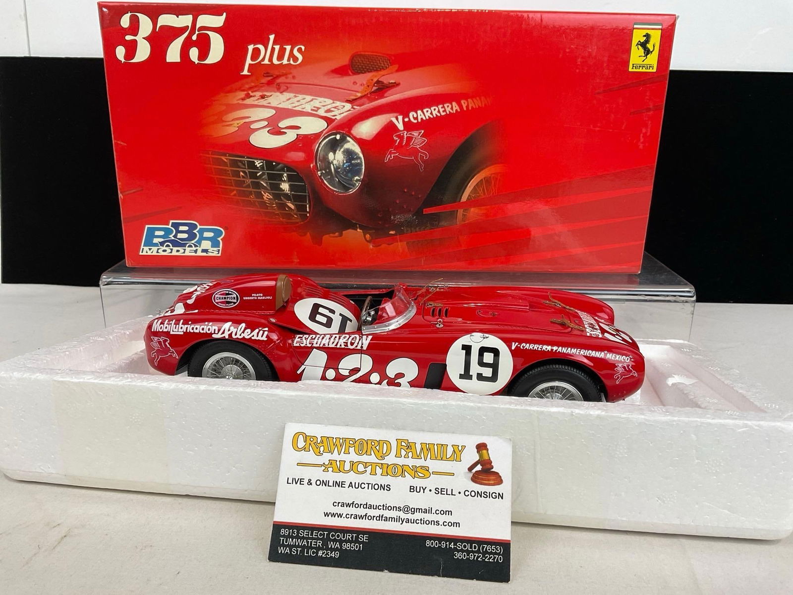 BBR Models Ferrari 375 Plus Escuadron 123 #19 Die Cast Collectible Car in Box & Packaging (1 of 5)