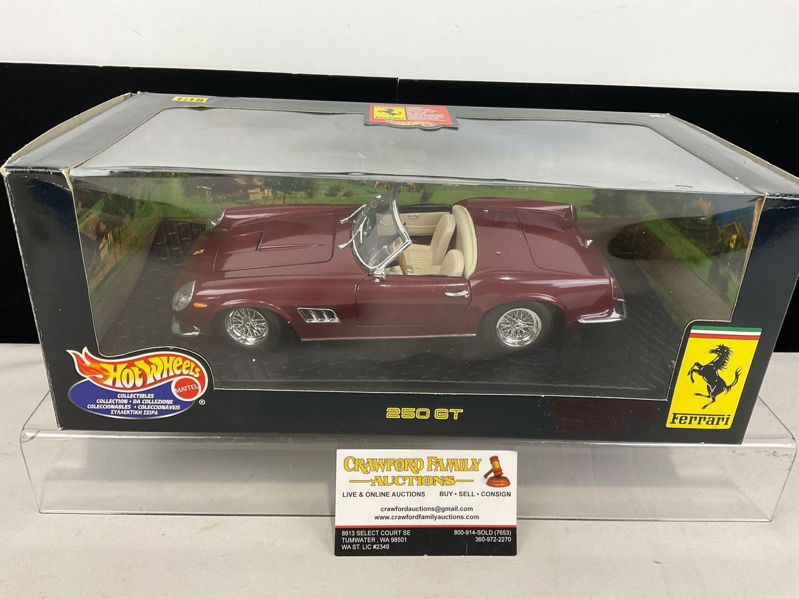 Hot Wheels Ferrari 250 GT 1:18 Scale Die Cast Collectible Car in Box & Packaging (1 of 4)