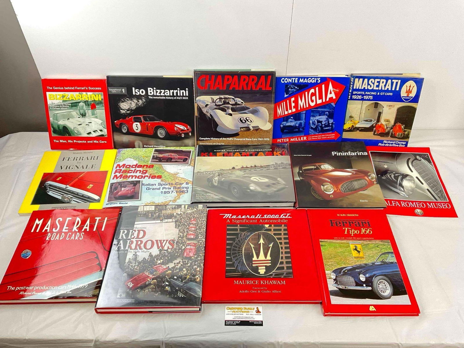 14 pcs Automobile & Car Racing Books, incl. Maserati, Alfa Romeo, Ferrari & More! See pics. (1 of 8)