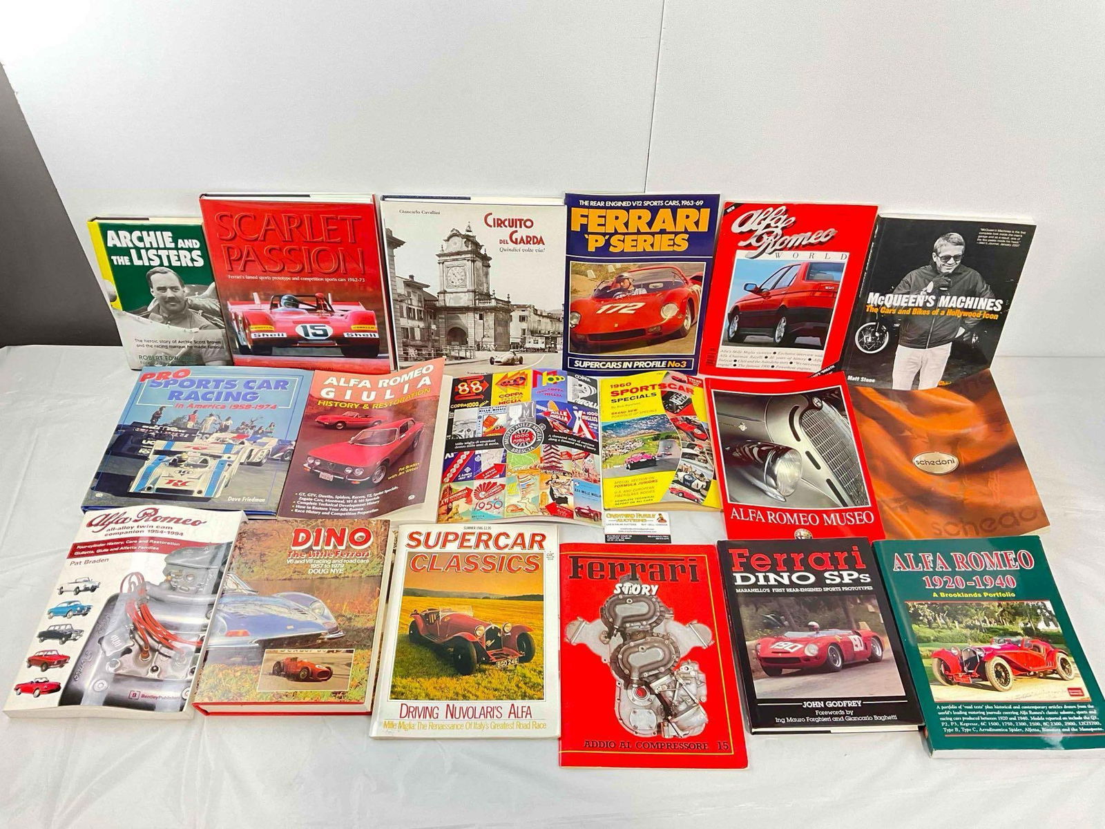 18 pcs Automobile & Car Racing Books, incl. Dino The Little Ferrari, Alfa Romeo & More! See pics. (1 of 10)