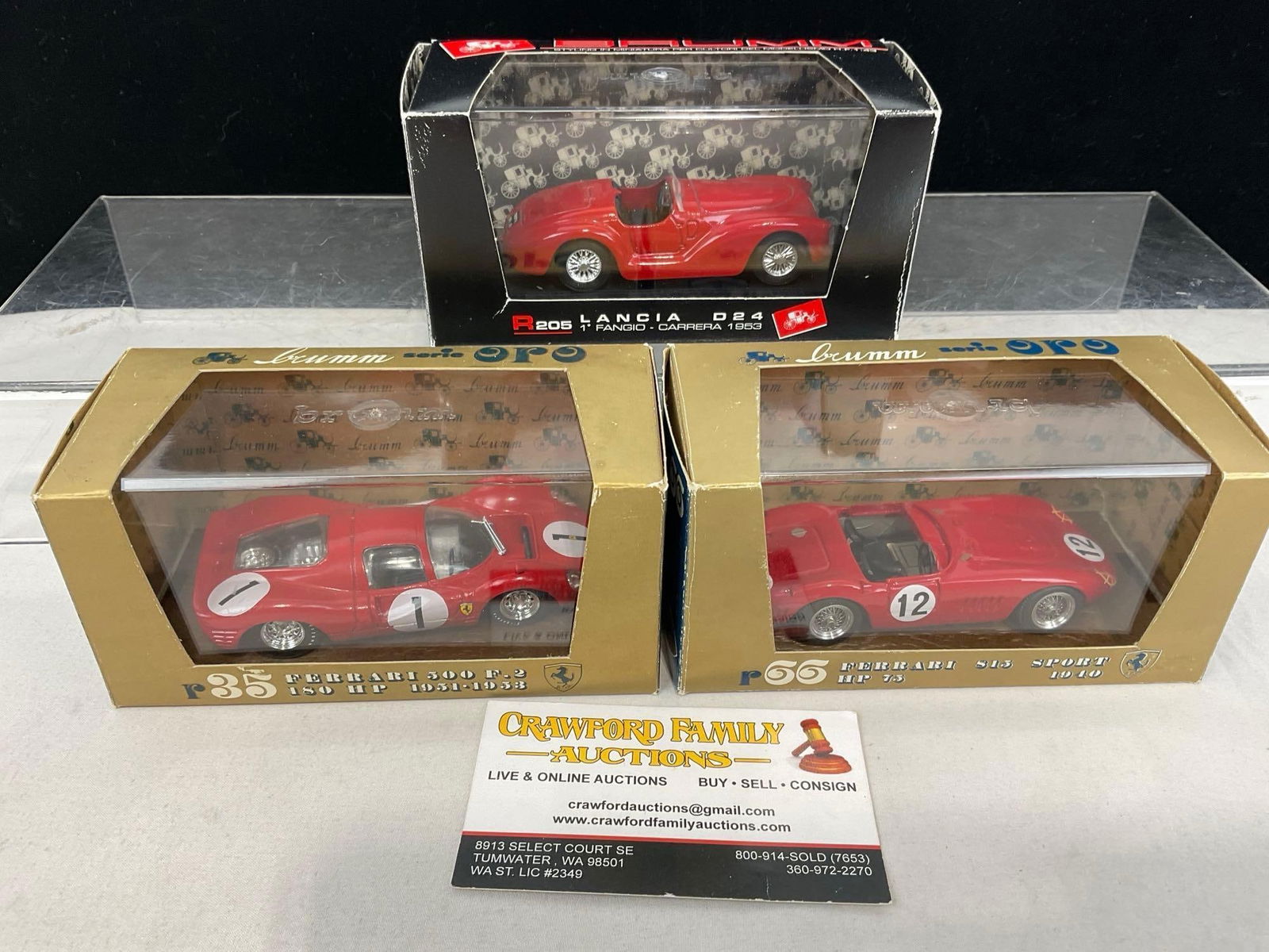Three Diecast Cars, R20 Lancia D24 Fangio, R35 Ferrari 500 F-2 & R66 Ferrari 813 Sport in boxes (1 of 4)