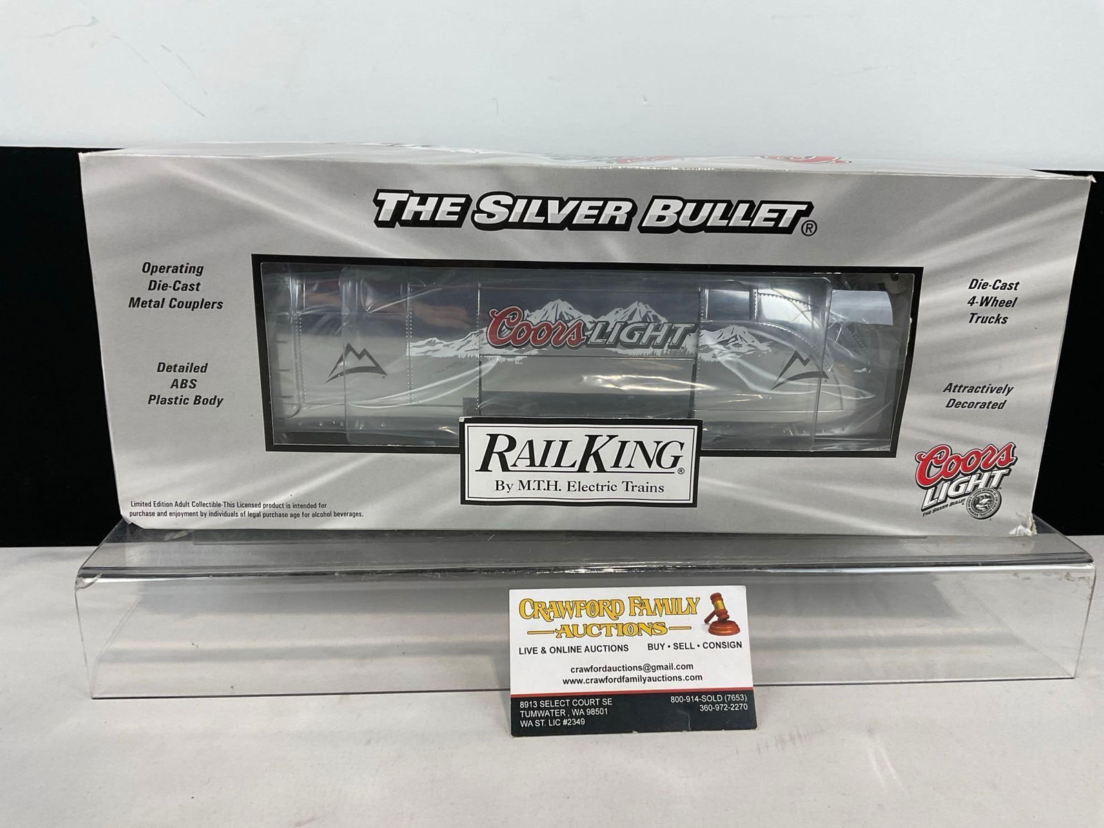 Rail King MTH Electric Trains, Coors Light Silver Bullet Operating Reefer Tail Car #30-78061, in ... (1 of 4)