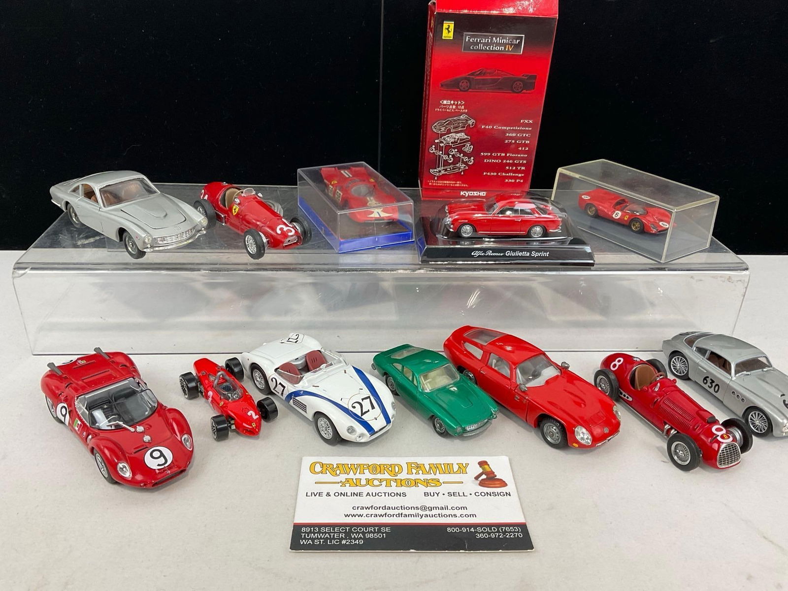 12 Vintage Car Diecast Models, Various sizes, Ferrari F1 Cars, Alfa Romeo, by Brumm, Politoys & m... (1 of 7)