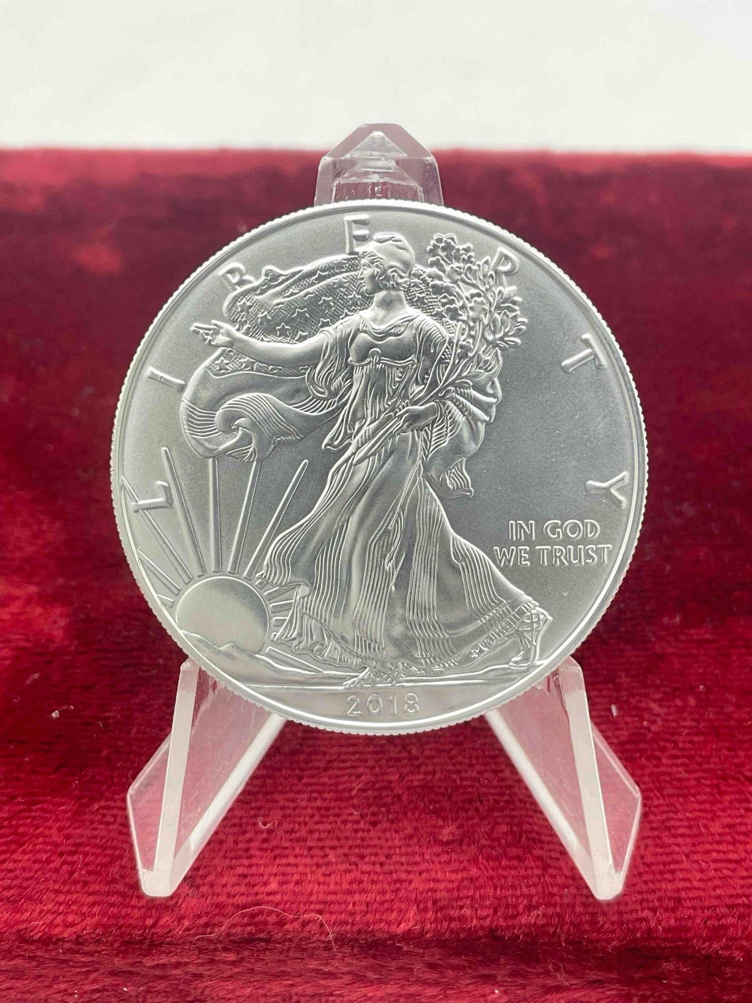 2018 Uncirculated American silver eagle 1 once .999 silver (1 of 2)