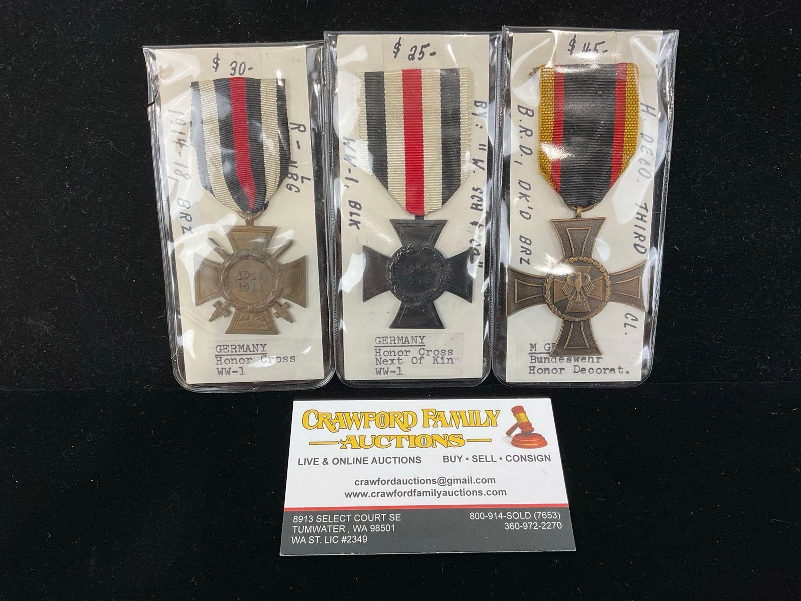 3 German Medals, Honor Cross WW1, Honor Cross WW1 next of Kin, & Bundeswehr Honor Decoration (1 of 4)