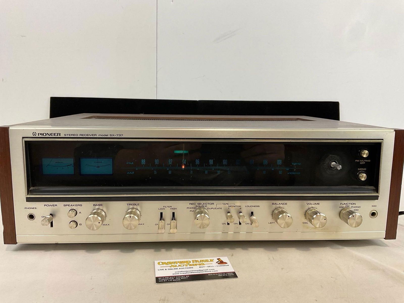 Pioneer Stereo Receiver Model SX-737, tested, powers on, 7h x 21w x 16d inches (1 of 5)