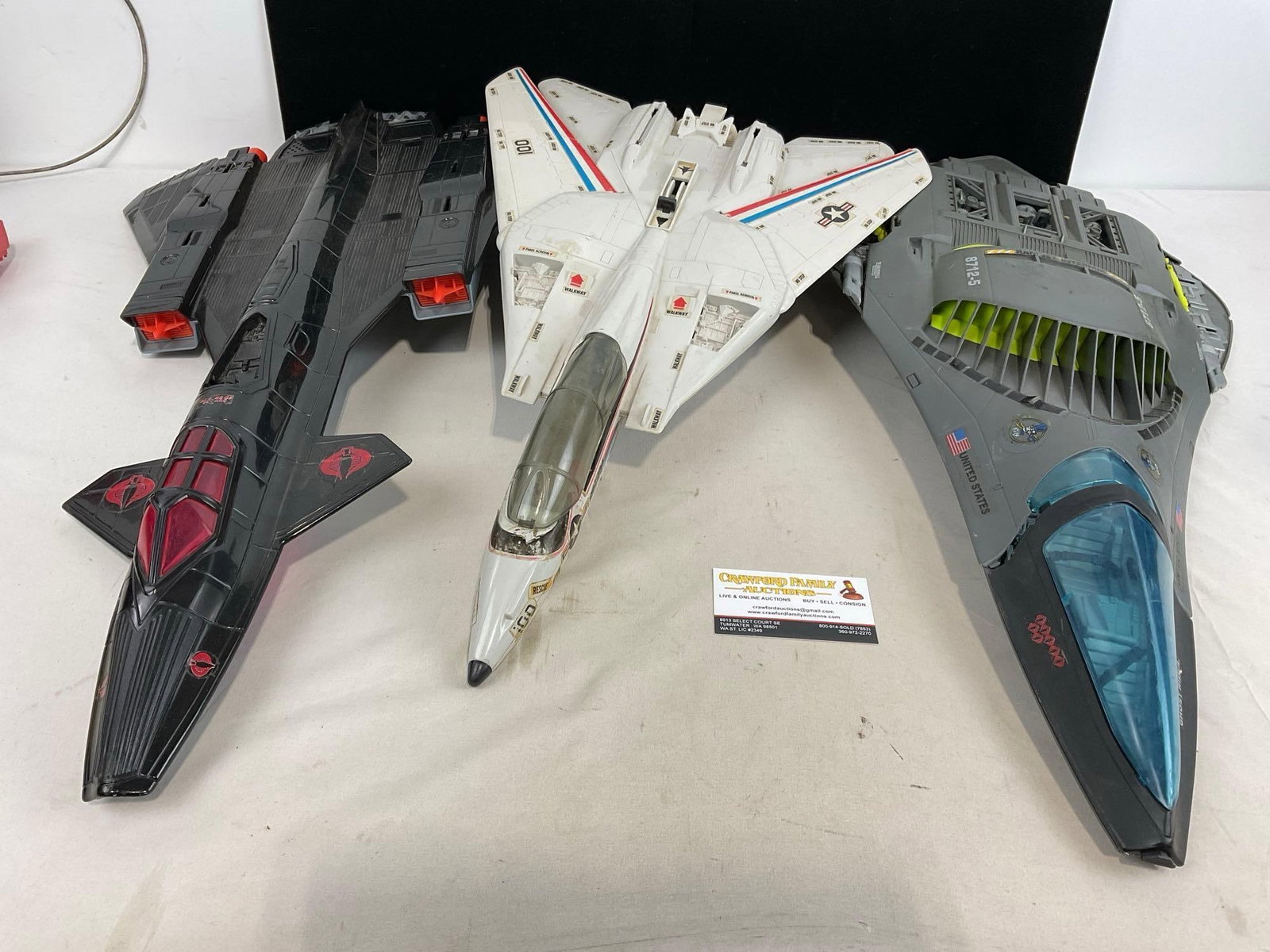 3 Vintage GI JOE Toy Fighter Jets, Night Raven S3P, F-14 Tomcat & X-30 Conquest, 8h x 27w x 22d i... (1 of 5)