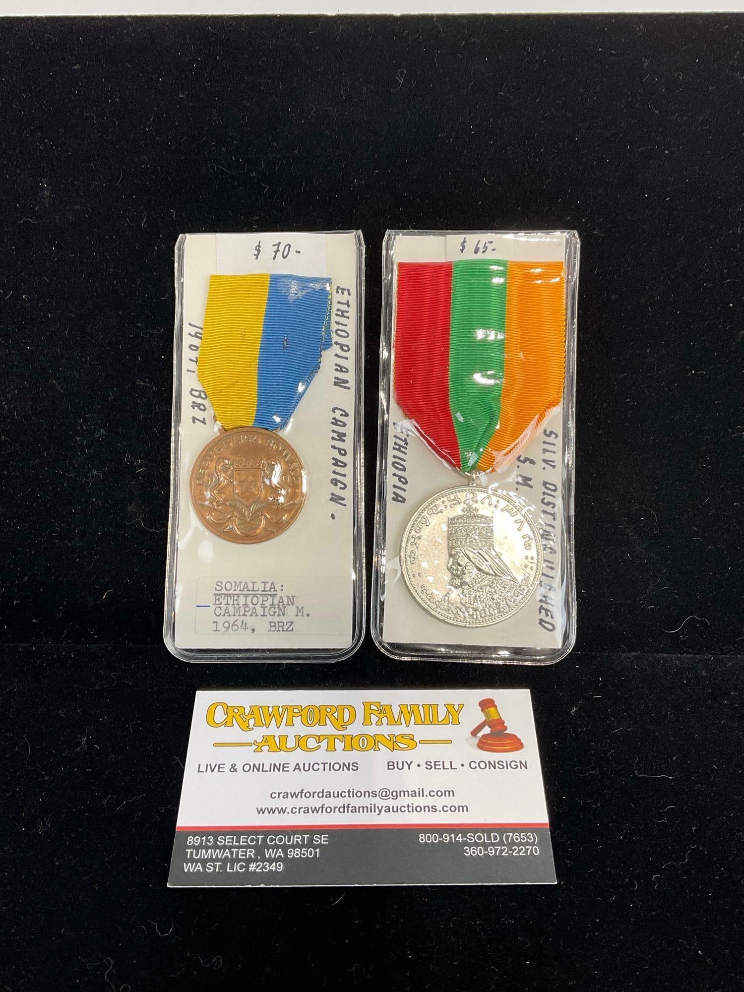Pair of Somalia Ethiopian Campaign Medal 1964 Bronze & Ethiopian Disting Service Medal (1 of 3)