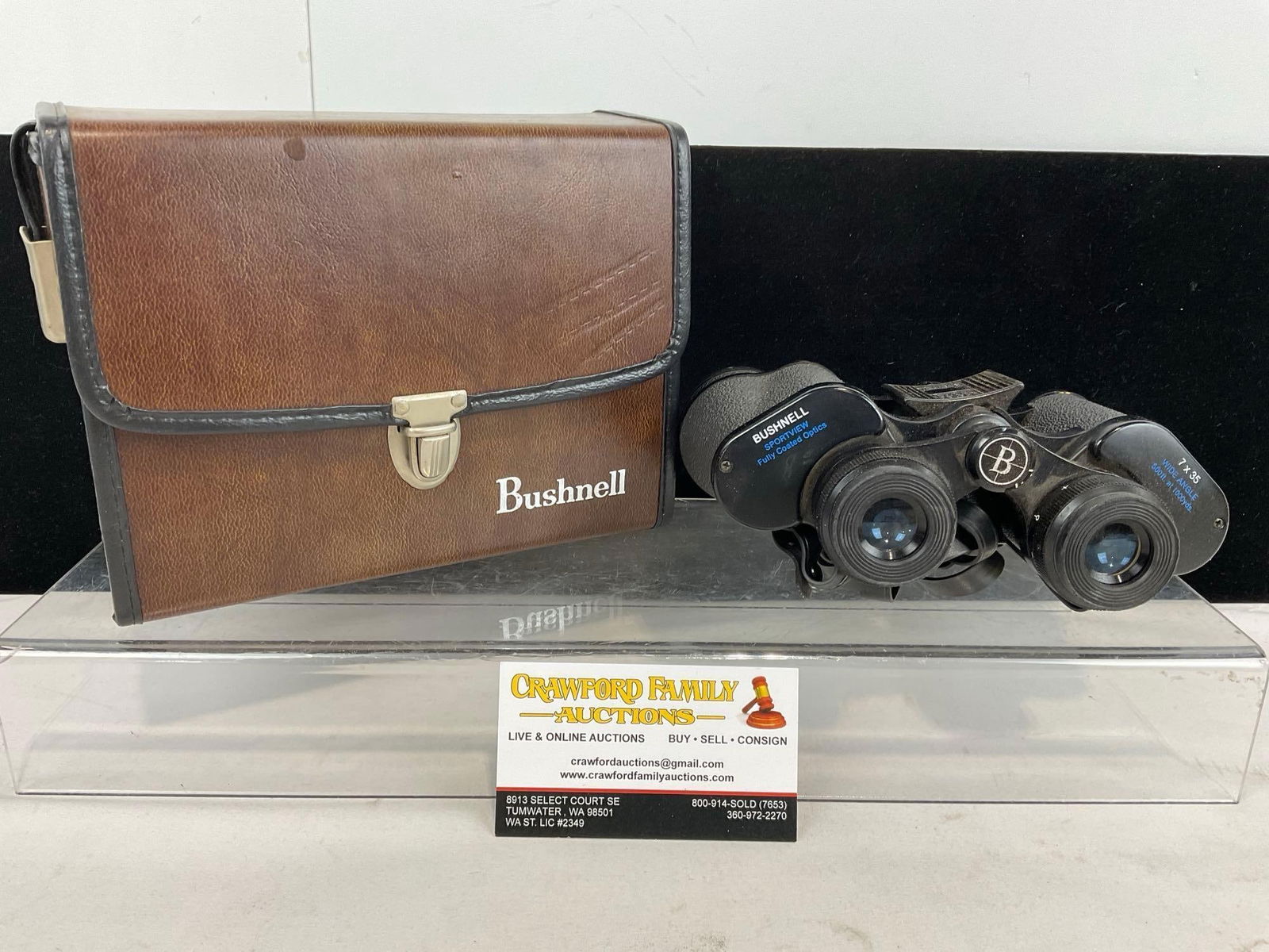 Bushnell Sportview Fully Coated Optics, 7x35 Wide Angle Binoculars w/ Leather Case (1 of 3)