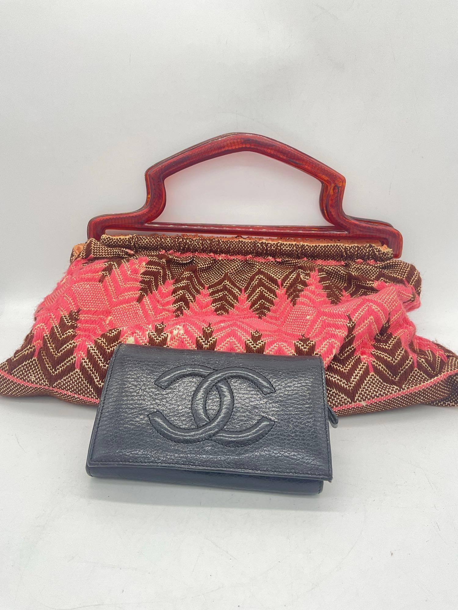Vintage Chanel wallet & vintage handbag w/ Bakelite or celluloid handles (1 of 8)