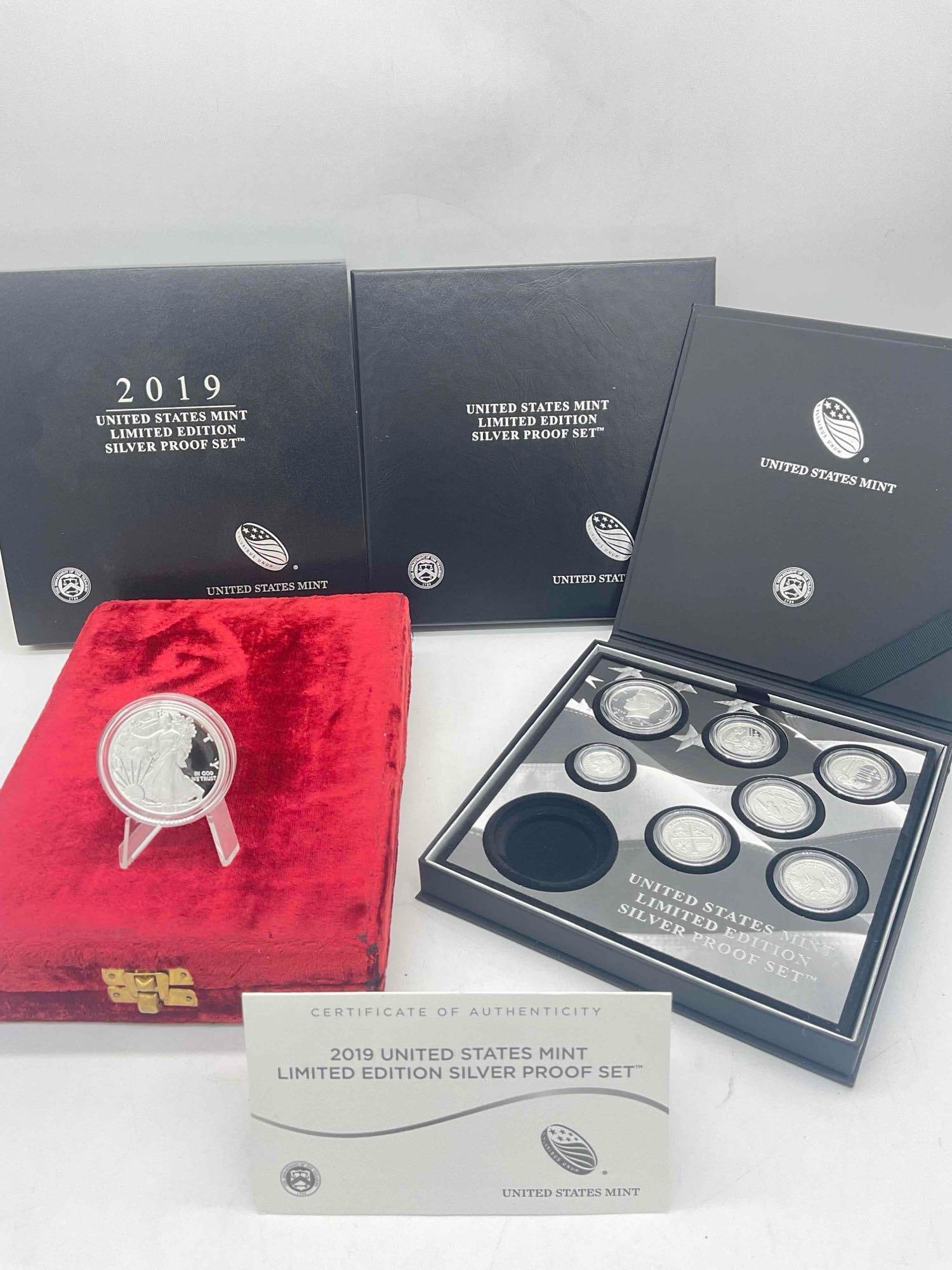 2019 United States mint limited edition, silver proof set, 8 coins in original Display box w/ COA (1 of 16)