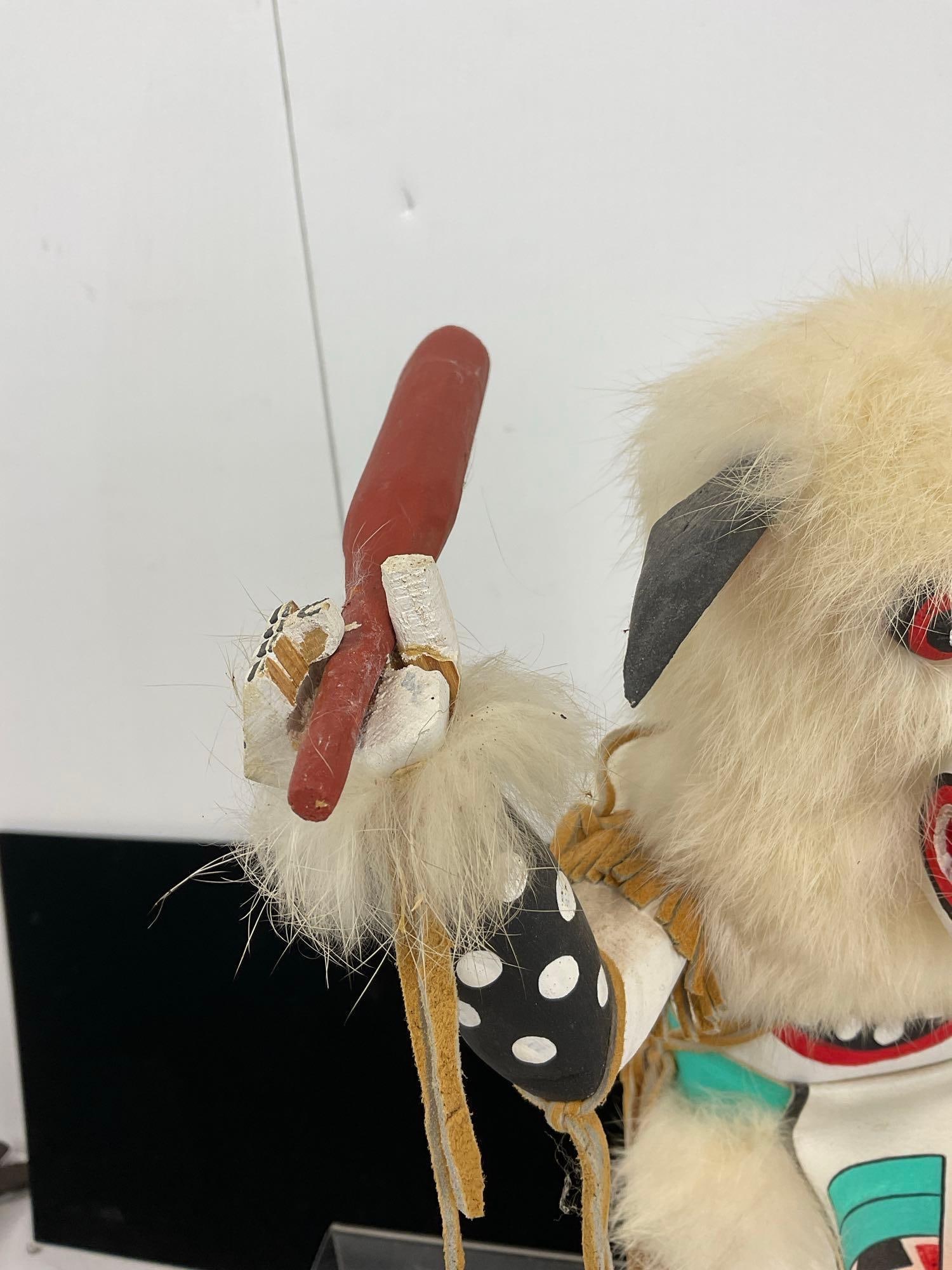 Handmade Native American Kachina Doll, titled Wolfman, by Largo, 14h x 8w x 8d inches - 3