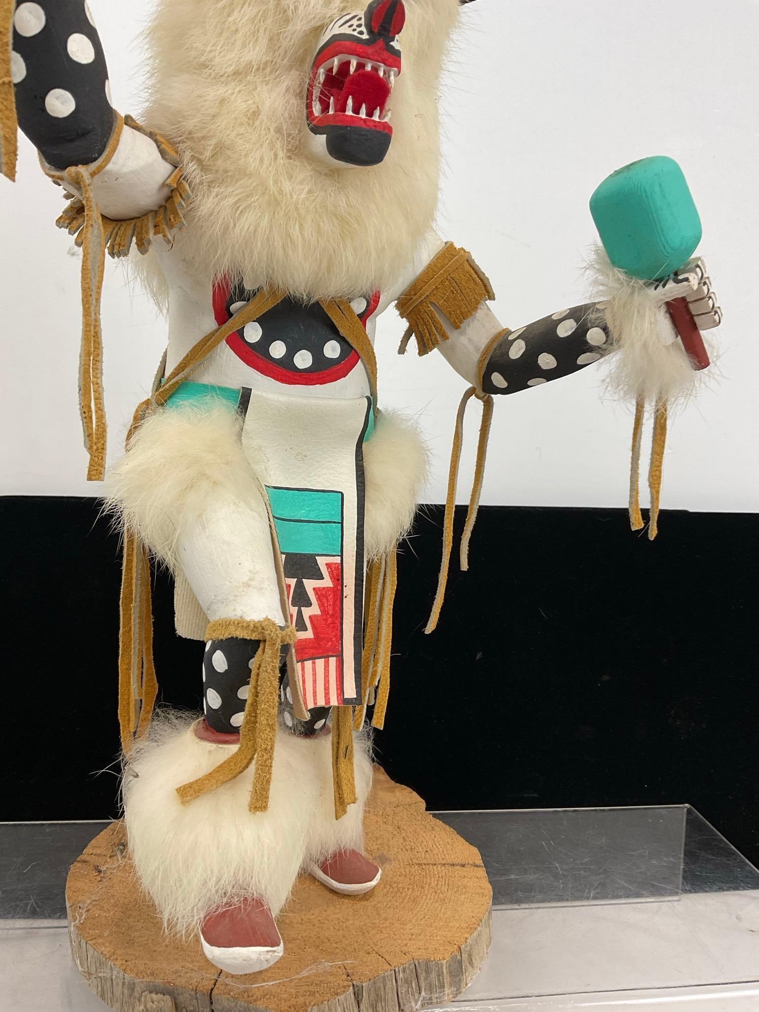 Handmade Native American Kachina Doll, titled Wolfman, by Largo, 14h x 8w x 8d inches - 5