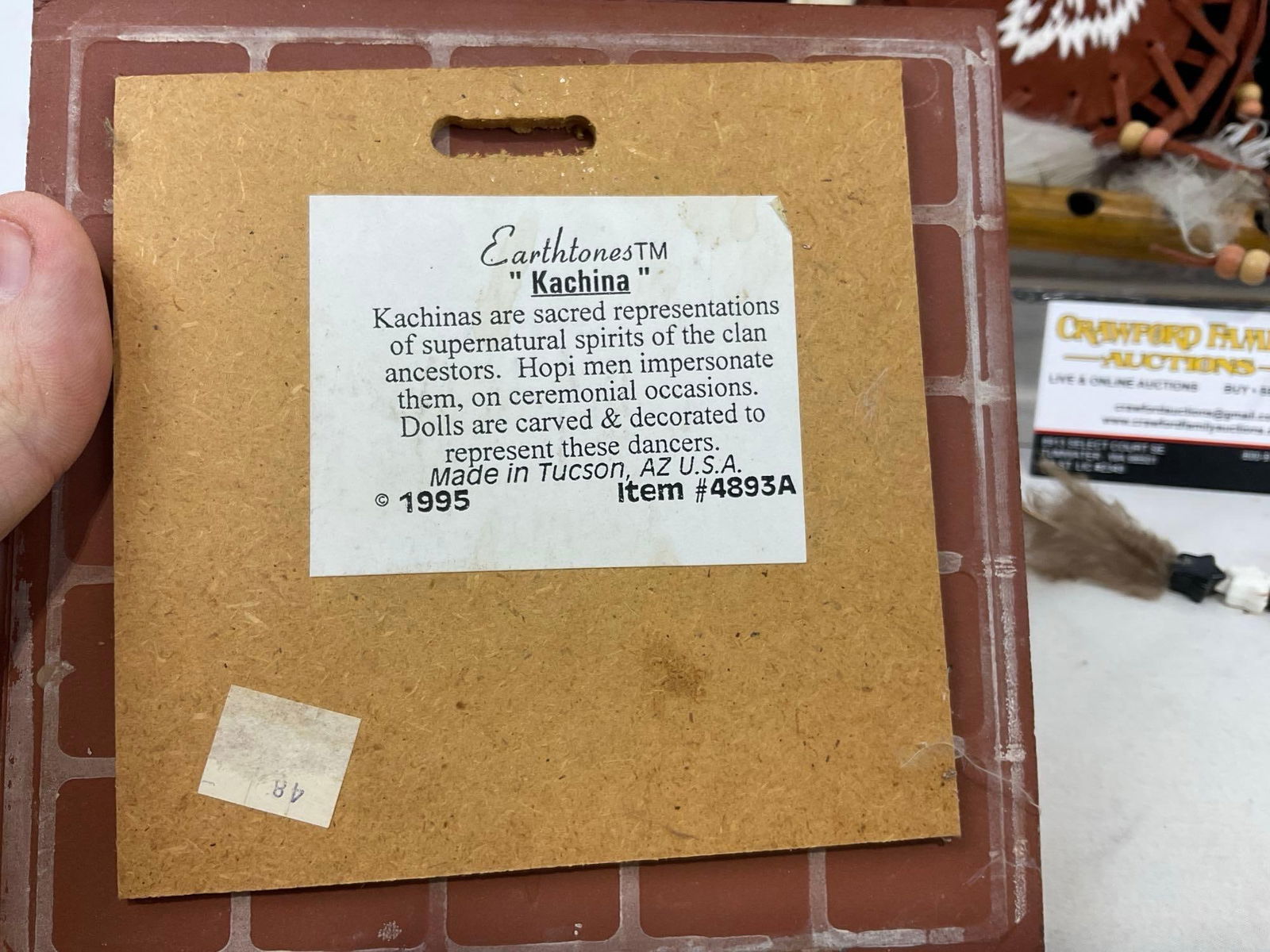 Handpainted Kachina Tile, Leather & Plastic Dreamcatchers, & Native style Flute - 5