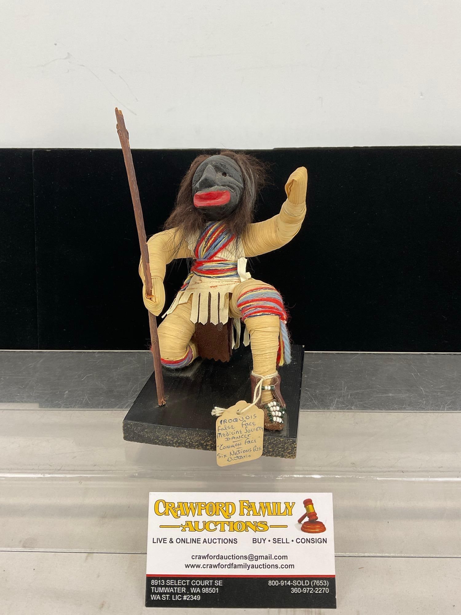 Native American Iroquois False Face Medicine Society Dancer Common Face, 6 Nations Res. Ont. Canada (1 of 5)