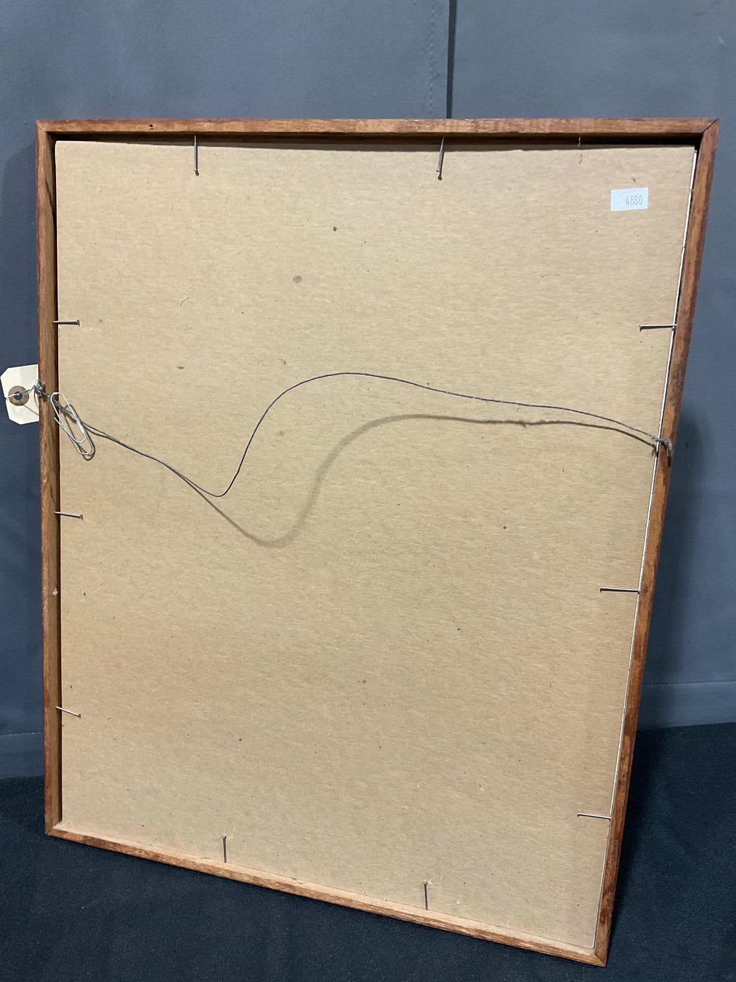 Framed Native American Painting, by Mili Johnson, 22h x 18w in, Red/Black, Dogfish, Northwest style - 4