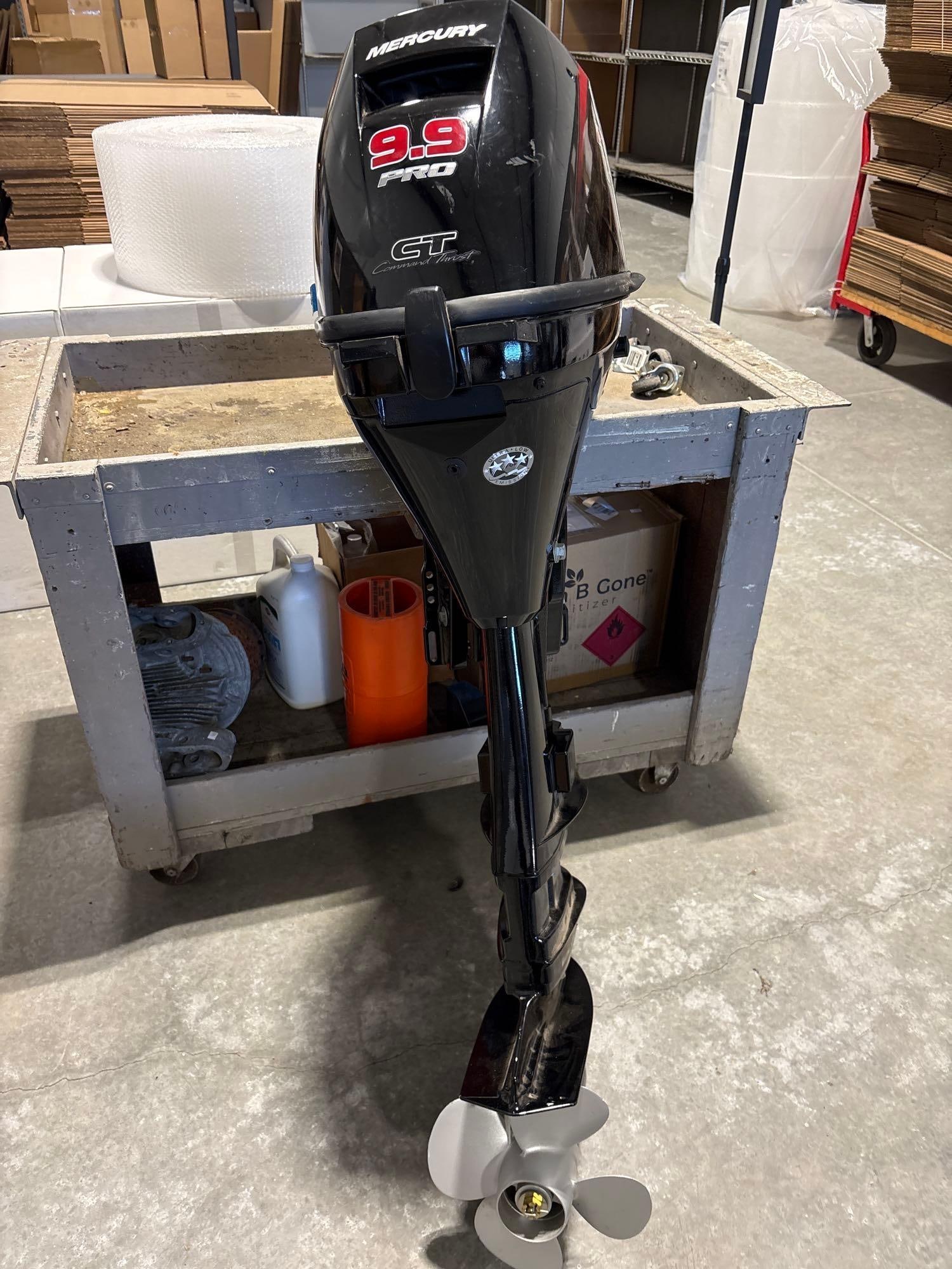 2020-21 Mercury 9.9 pro Kicker outboard boat motor good condition Model # 1F10461KK: c-4880 used for the boat in lot 105 same estate New prop Boat motor is in good condition The Mercury 9.9 ProKicker is a popular outboard motor, especially for fishing, known for precise, sl