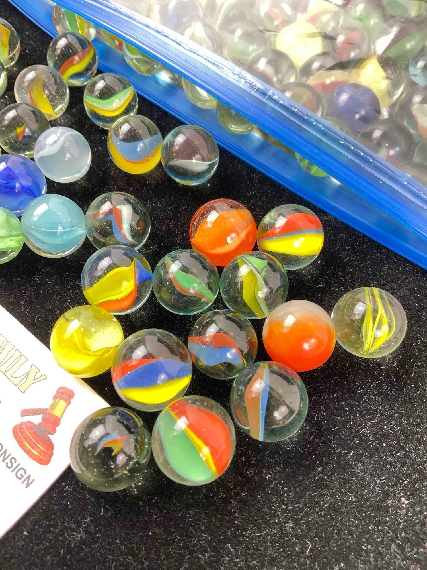 150+ pcs Glass Marble Collection, incl. Many Colorful Cat's Eyes. Excellent Condition. See pics. - 3