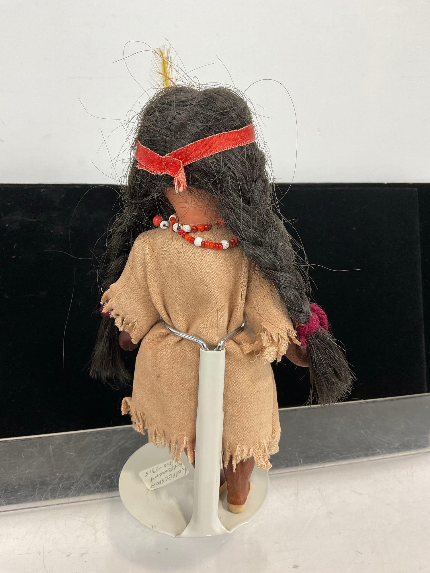 Antique Heubach Bros, Koppelsdorf Native American Doll, German 1910-1915, 8h x 5w x 4d inches - 5