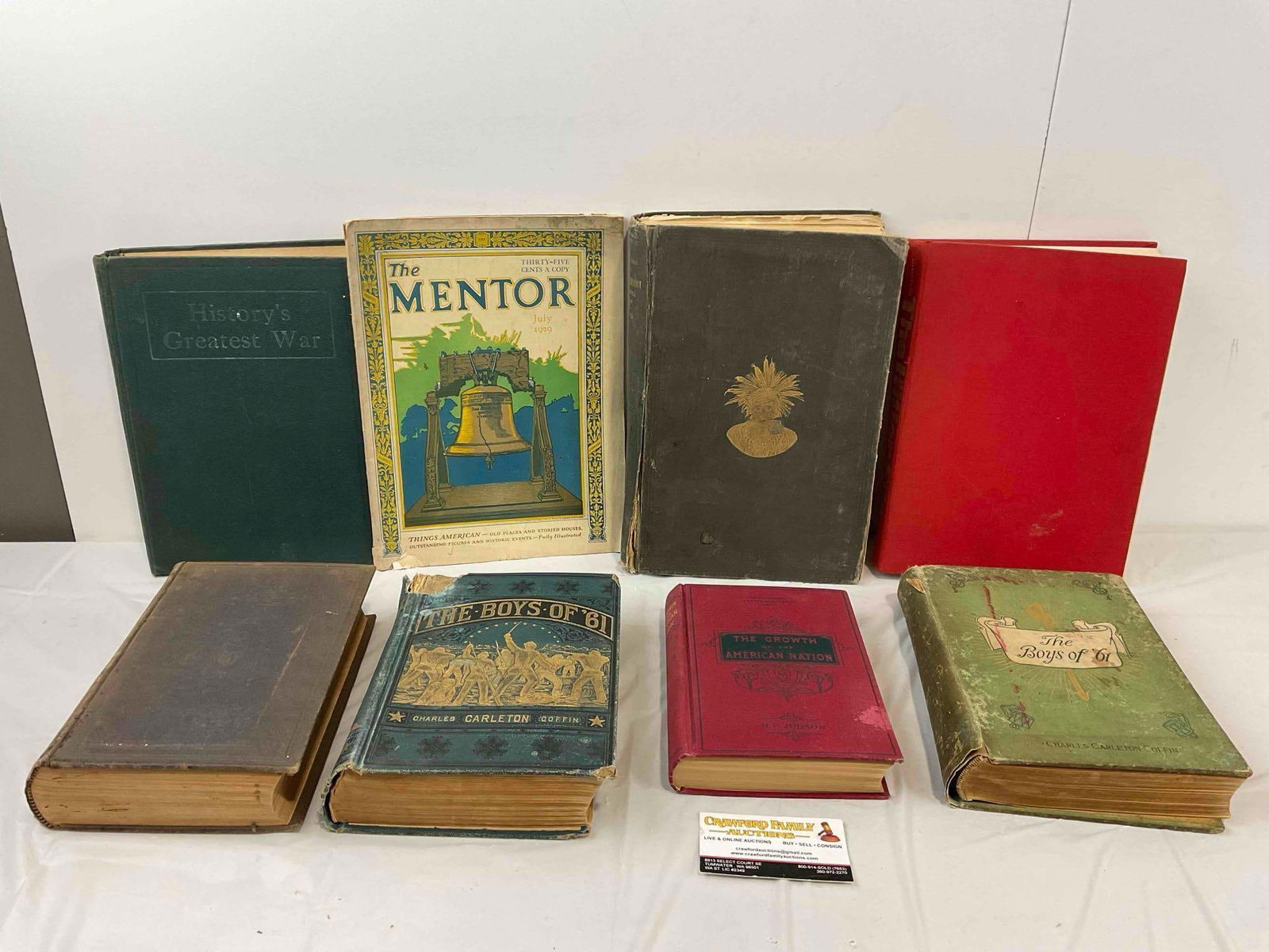 8 pcs Antique & Vintage Book Collection, incl. The Boys of '61, Bureau of Ethnology & More! (1 of 9)