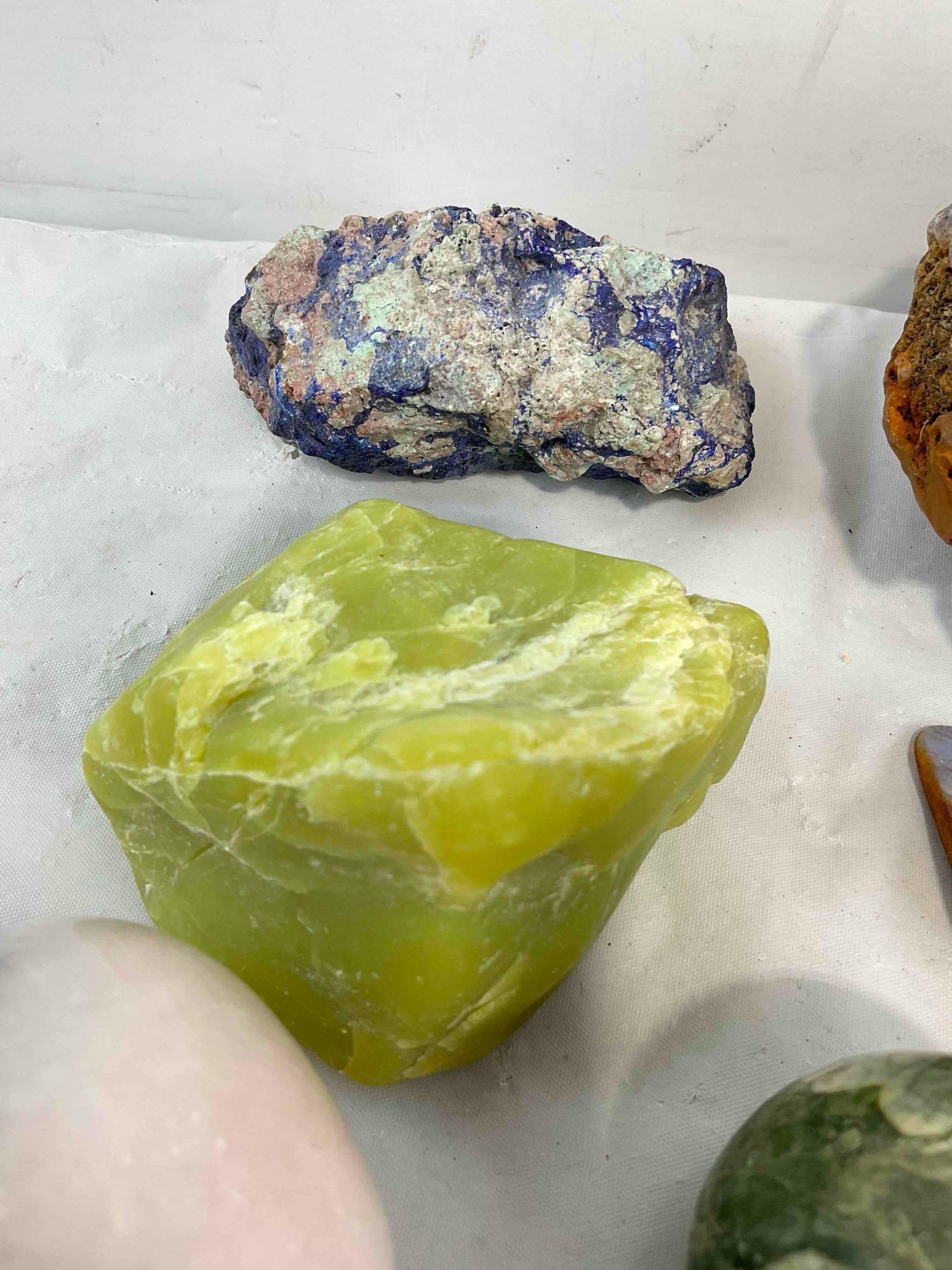 11 pcs Stone & Mineral Assortment, incl. Blue Lace Agate, Azurite, Jasper & More! See pics. - 5