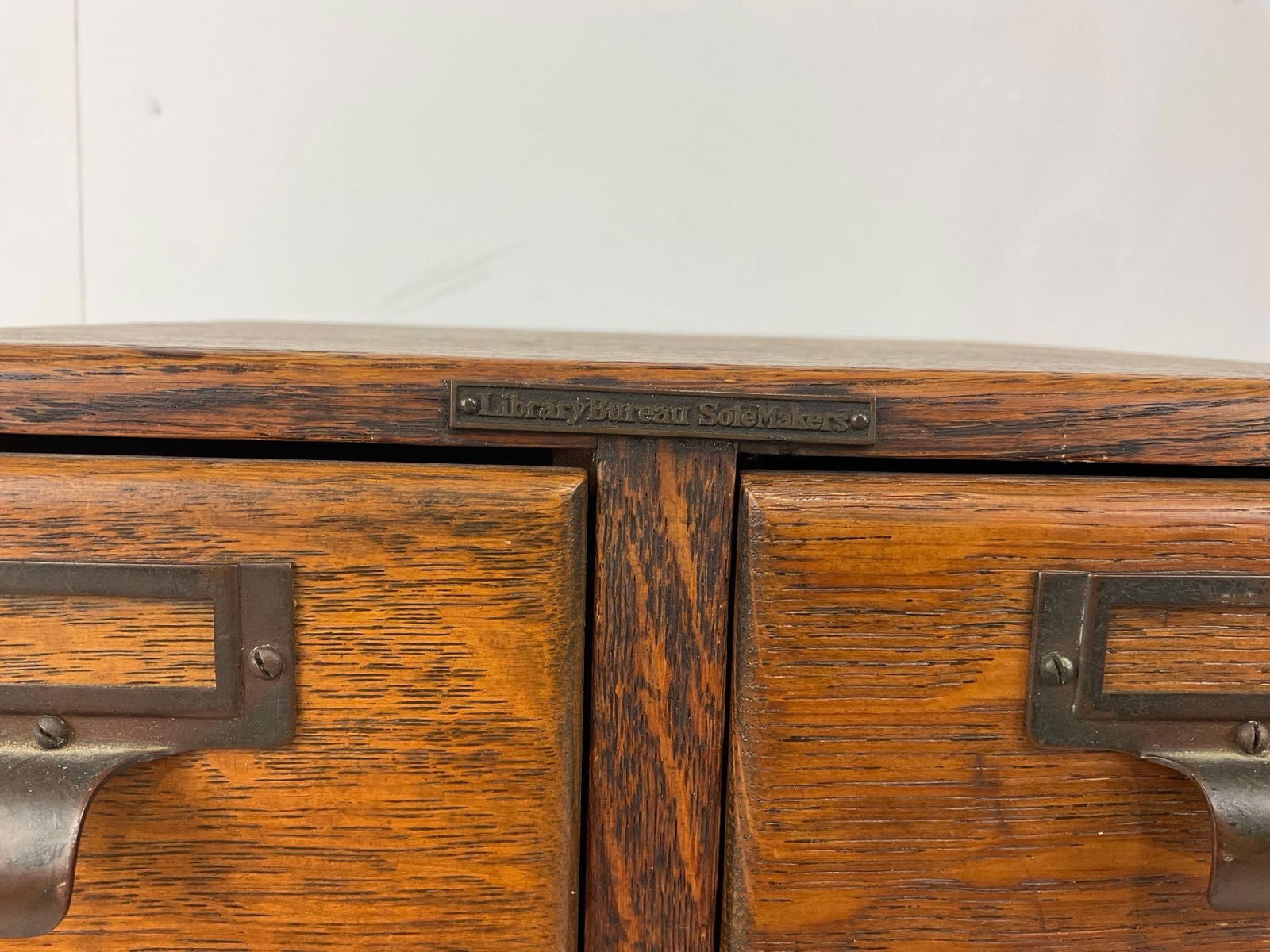 Antique Tiger Oak 6 Drawer Library Bureau, last pat date 1908, 14h x 14w x 15d inches - 6