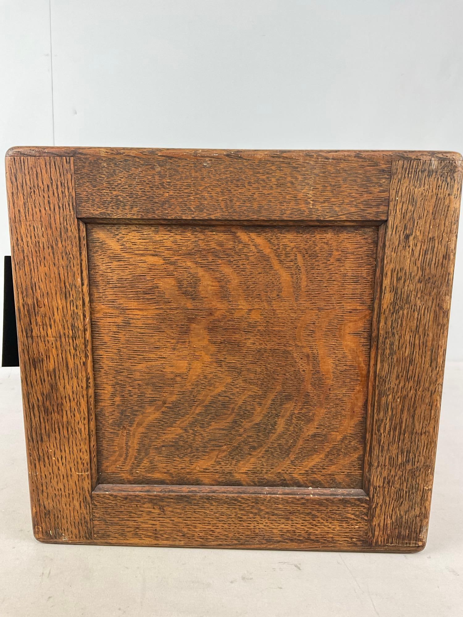 Antique Tiger Oak 6 Drawer Library Bureau, last pat date 1908, 14h x 14w x 15d inches - 8
