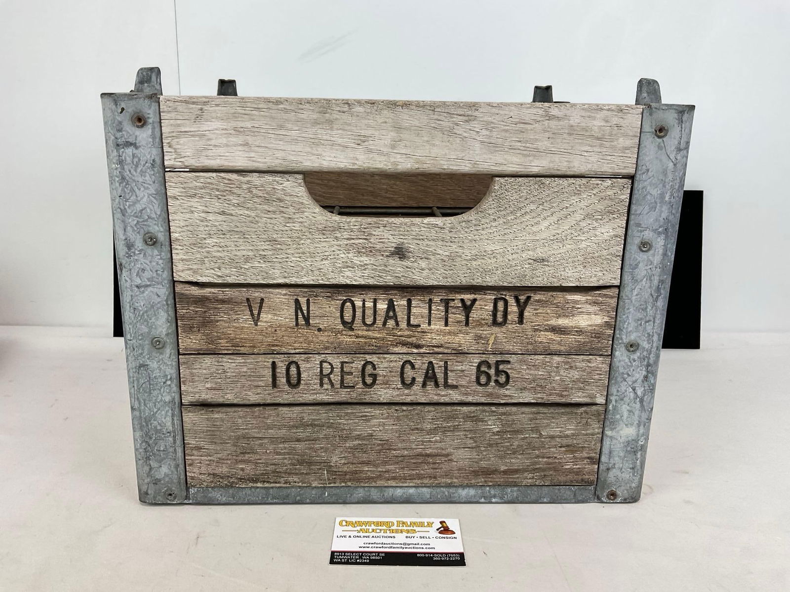 Antique Milk Bottle Crate, Wood & Galvanized Steel, 13h x 16w x 13d inches (1 of 5)