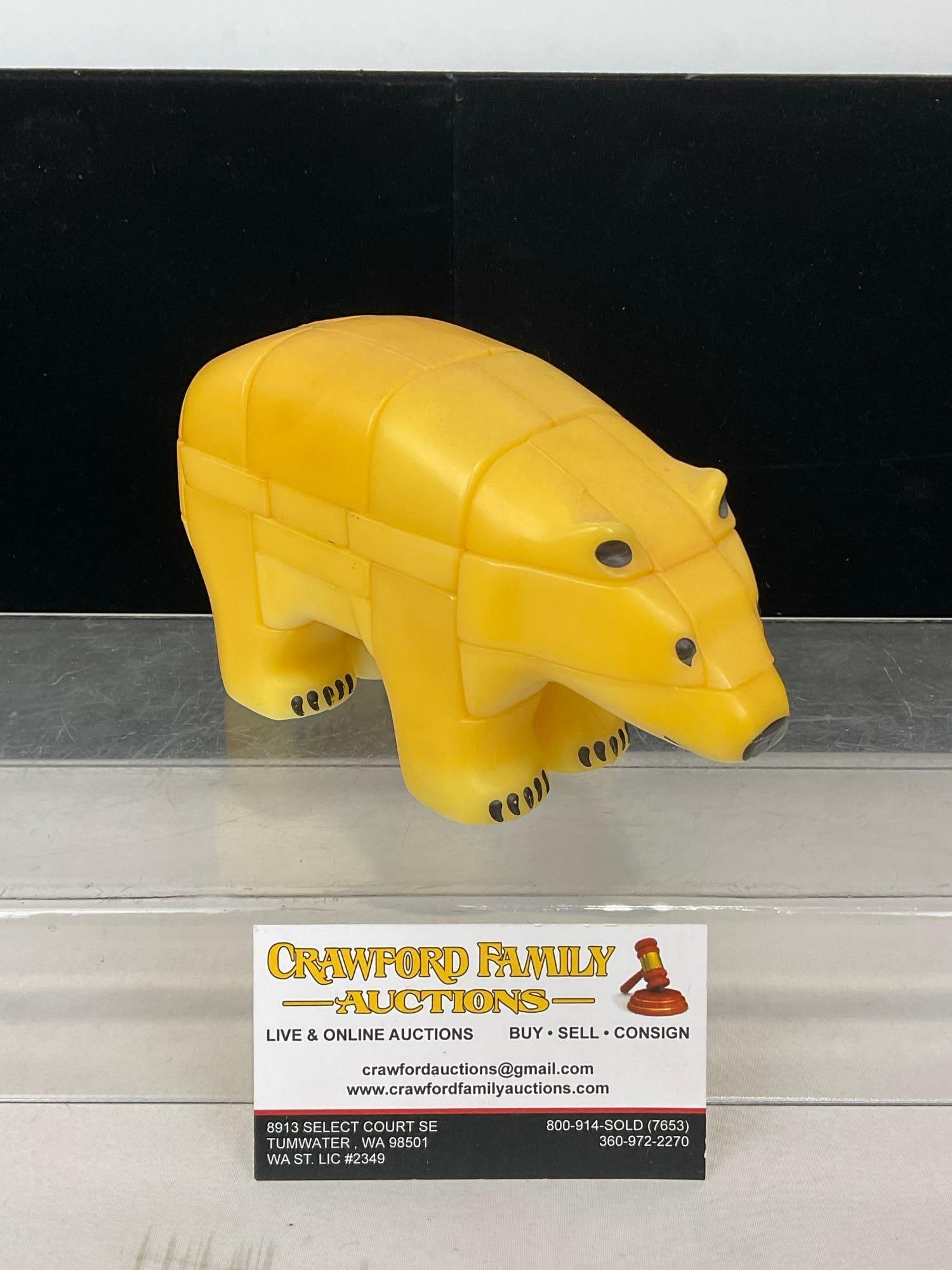 Vintage 1986 Anipuzzle, by PKR Corp, Polar Bear Shaped Puzzle, 5h x 7w x 3d inches (1 of 5)