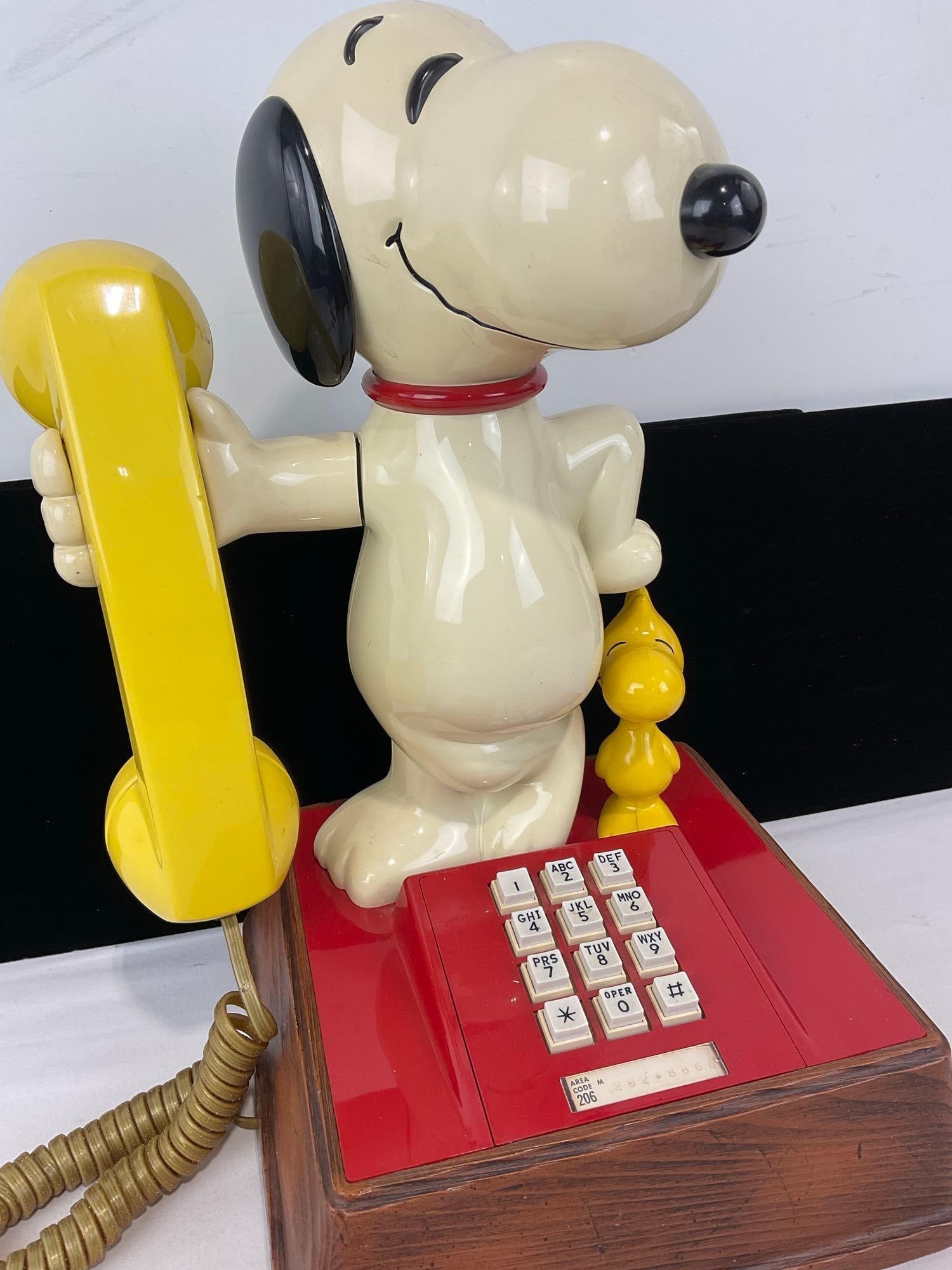 Vintage 1976 The Snoopy and Woodstock Phone, Hardline Telephone, 14h x 11w x 9d inches - 2