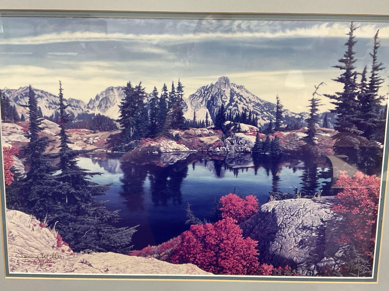 Framed Signed & #d 40/200 Litho, Gem Lake by Doug Miller, 25h x 30w inches (1 of 5)