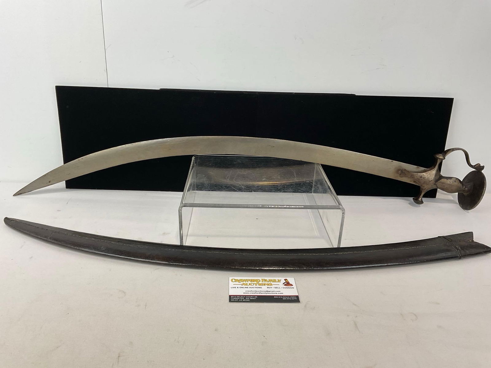 Antique 1870s Curved Tulwar Handmade Indian Sword, made in Rajasthan India, 30 inch blade w/ sheath (1 of 4)