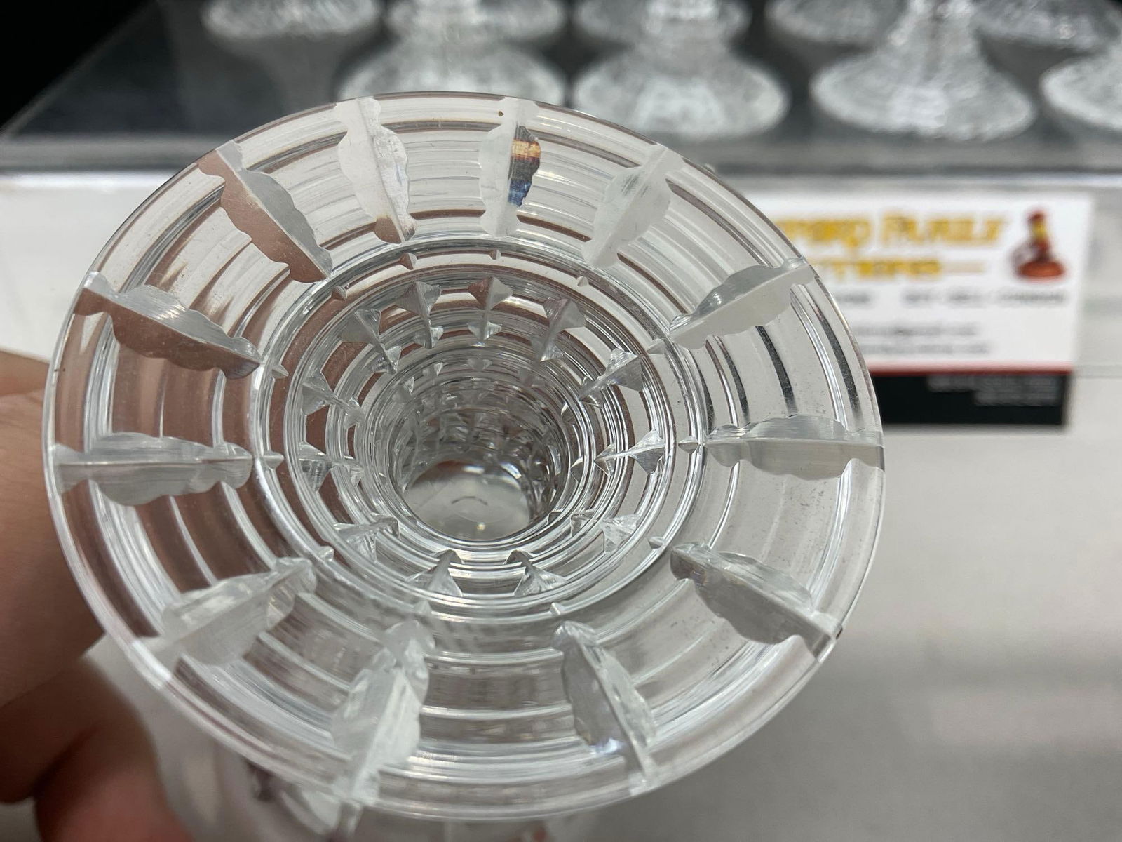 12 Vintage 1970s Rosenthal Crystal Cordial Glasses, Polaris pattern, 4 inches tall - 4