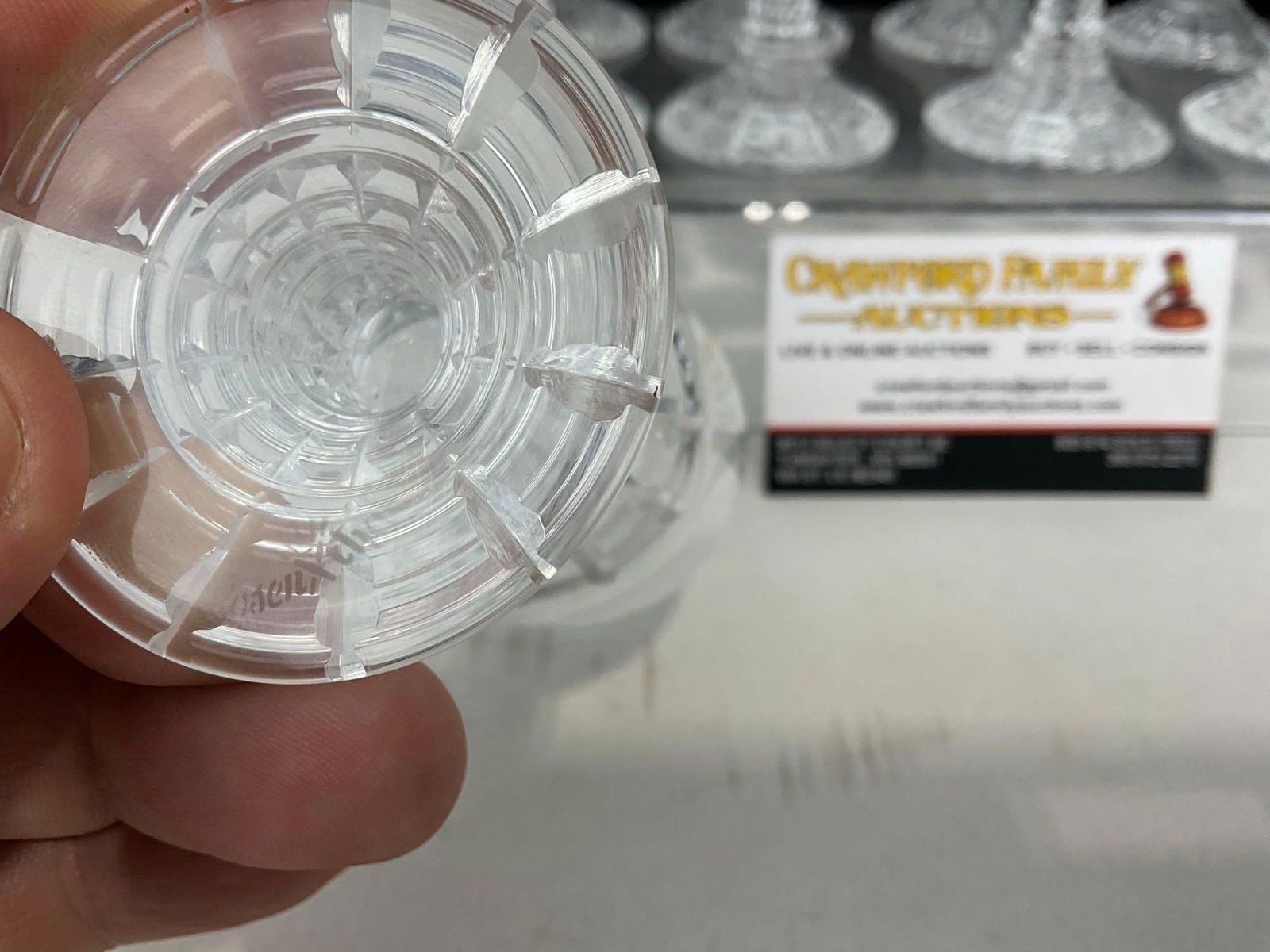 12 Vintage 1970s Rosenthal Crystal Cordial Glasses, Polaris pattern, 4 inches tall - 5