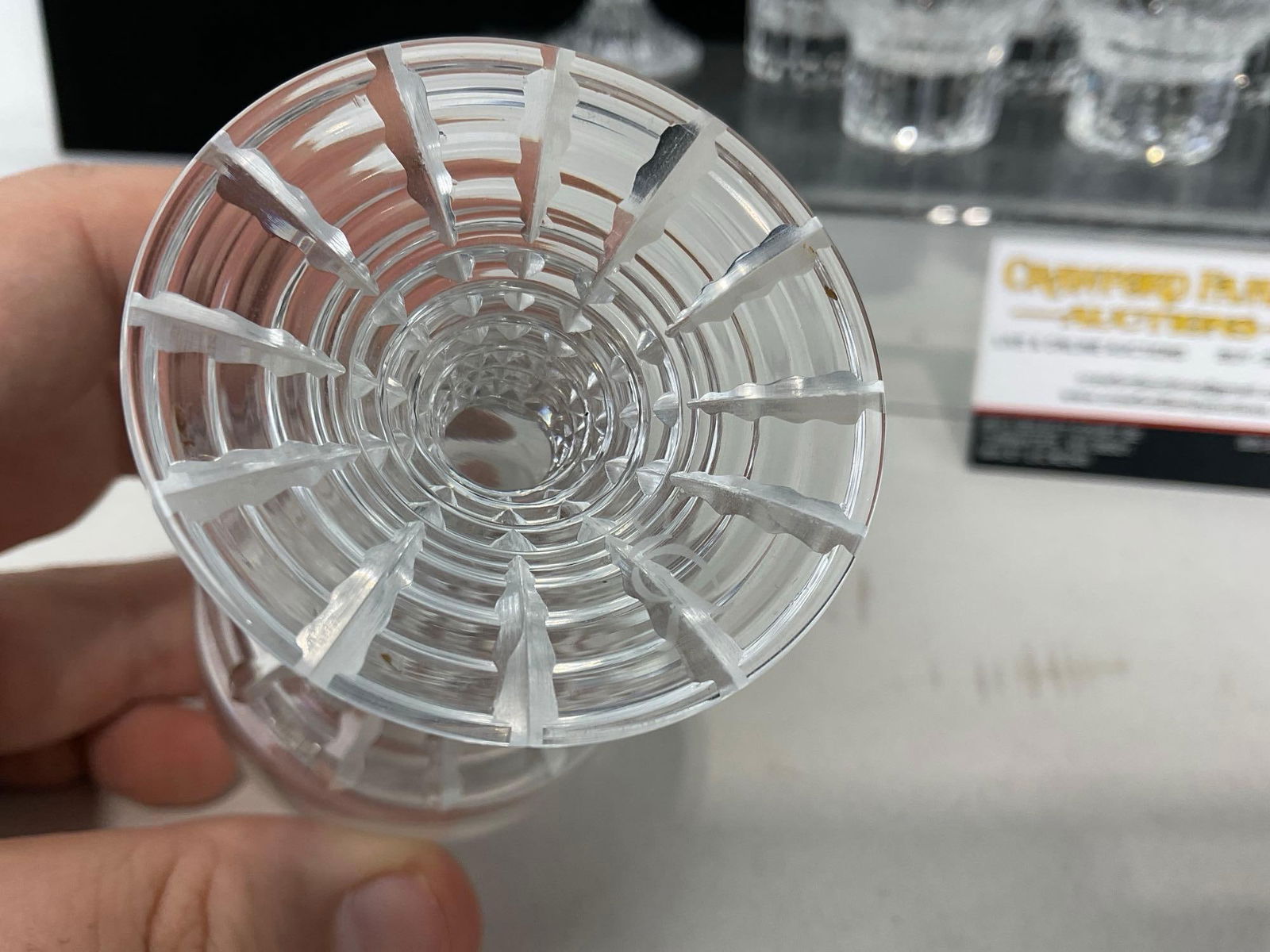 Vintage 1970s Rosenthal Crystal 4 Port Wine Goblets & 7 Shot Glasses, Polaris pattern - 5