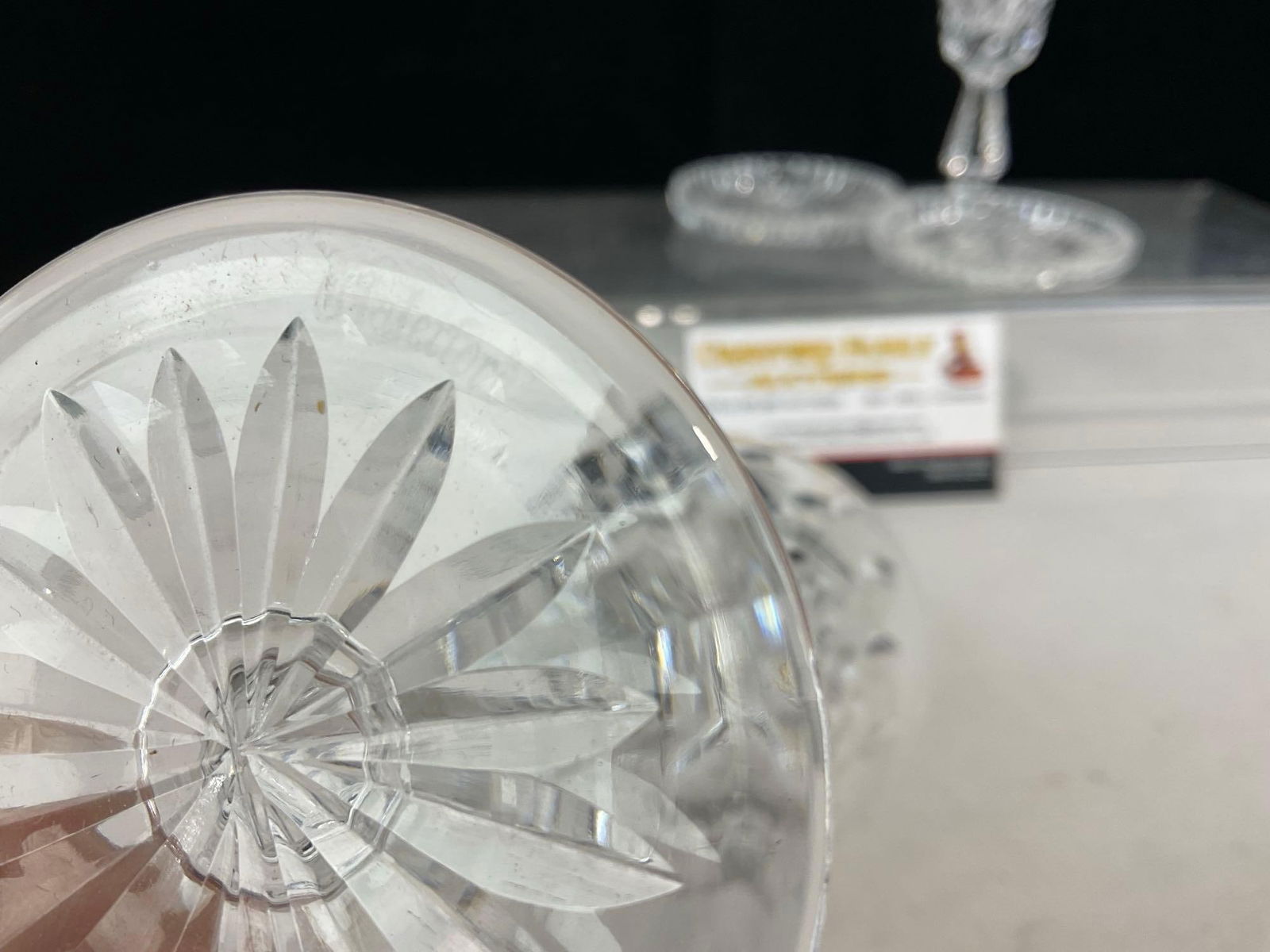 4 pieces of Waterford Crystal, Lismore Water Goblet, 2 Salt Wells & Kinsale Cordial Glass - 4