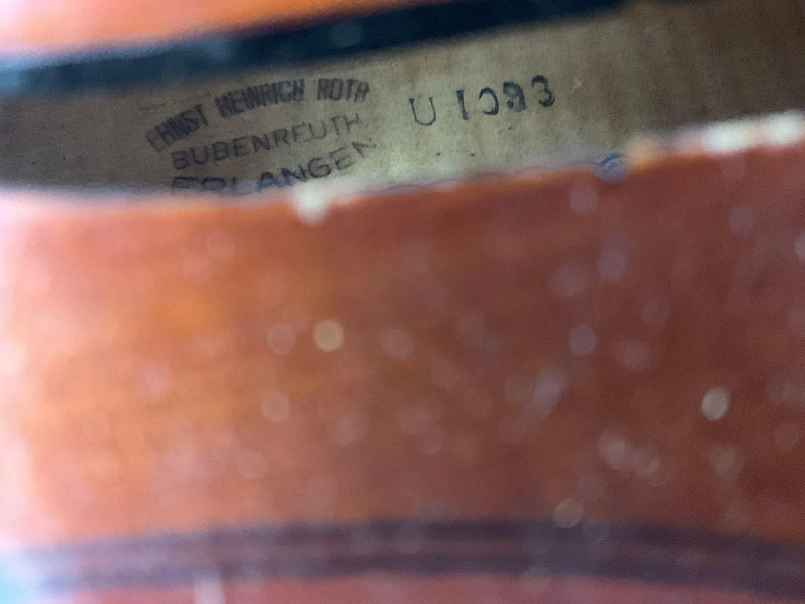 Vintage 1964 Ernst Heinrich Roth Violin made in West Germany, in faux alligator Case See pics - 5