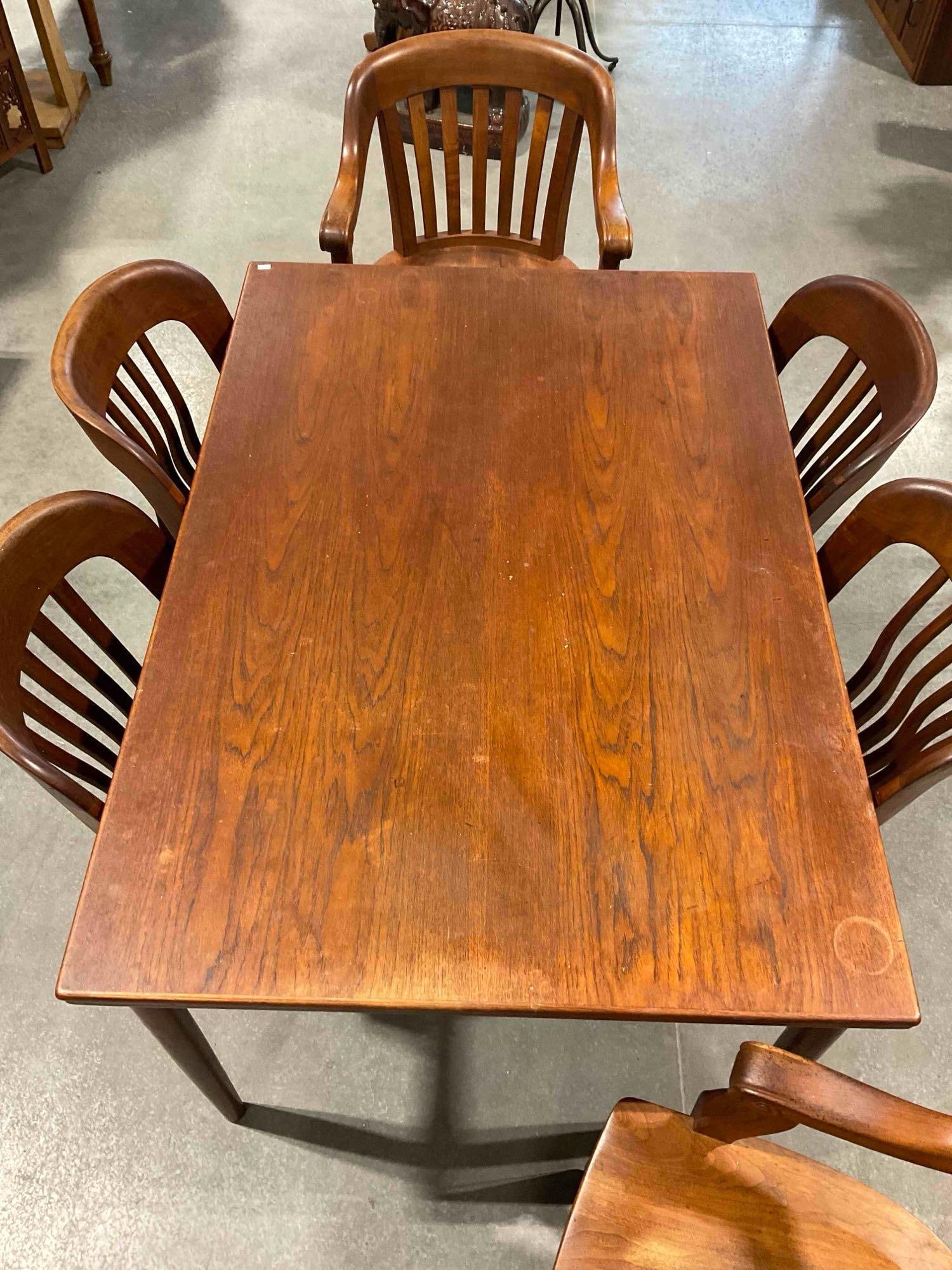 Vintage MCM Made in Denmark Expanding Dining Table w/ 6 Handsome Wood Chairs. See pics. - 2