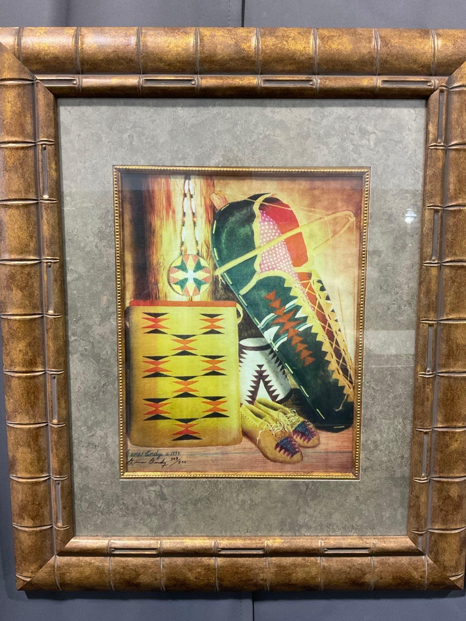 Framed Print, Signed & #d 348/500, Native American Art by Gene Andy 1999, 26h x 22w x 3d inches (1 of 5)