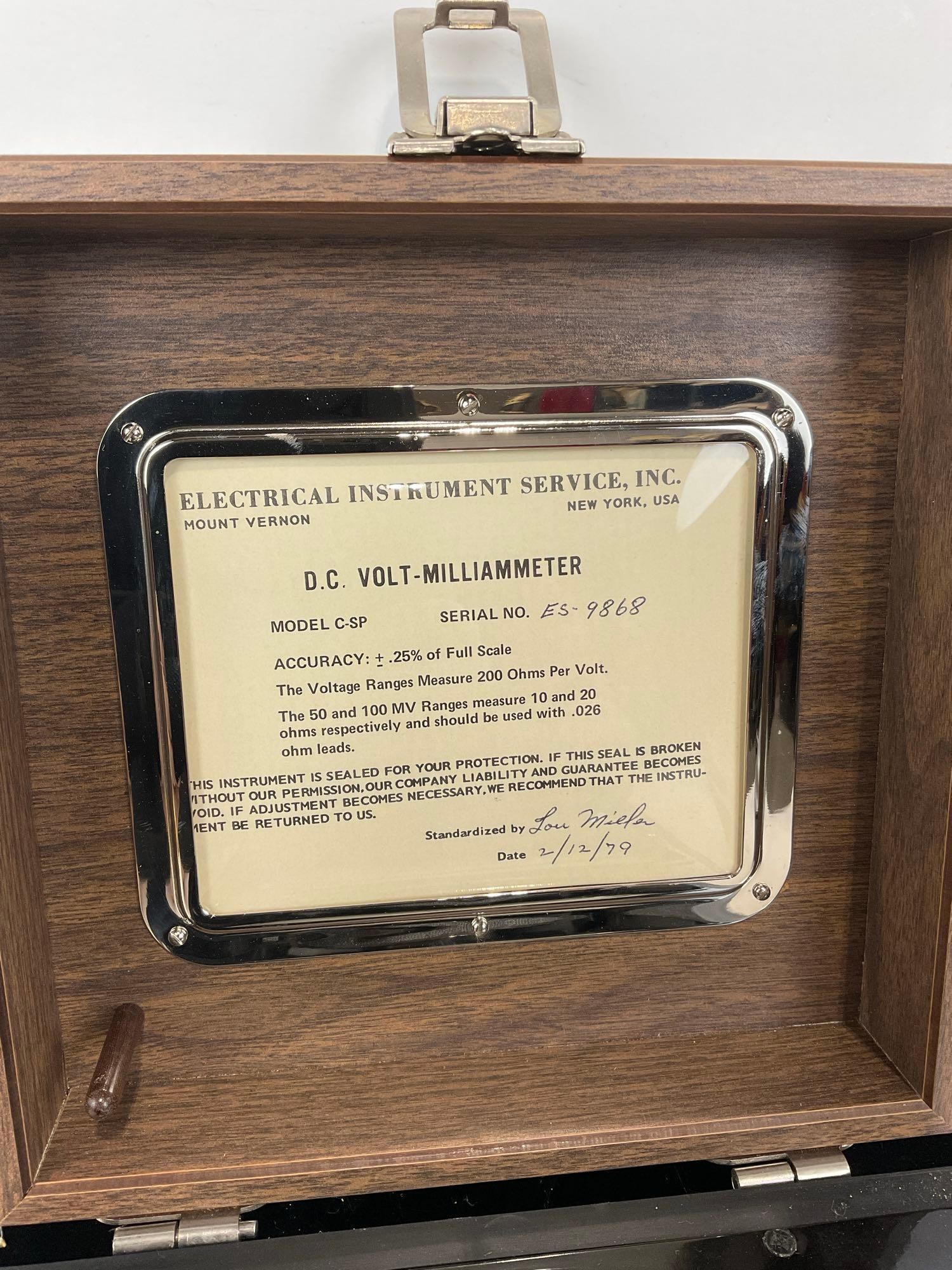 Vintage EIS D.C. Volt-Milliammeter Model C-SP, in Wooden Case, 6h x 9w x 10d inches - 2