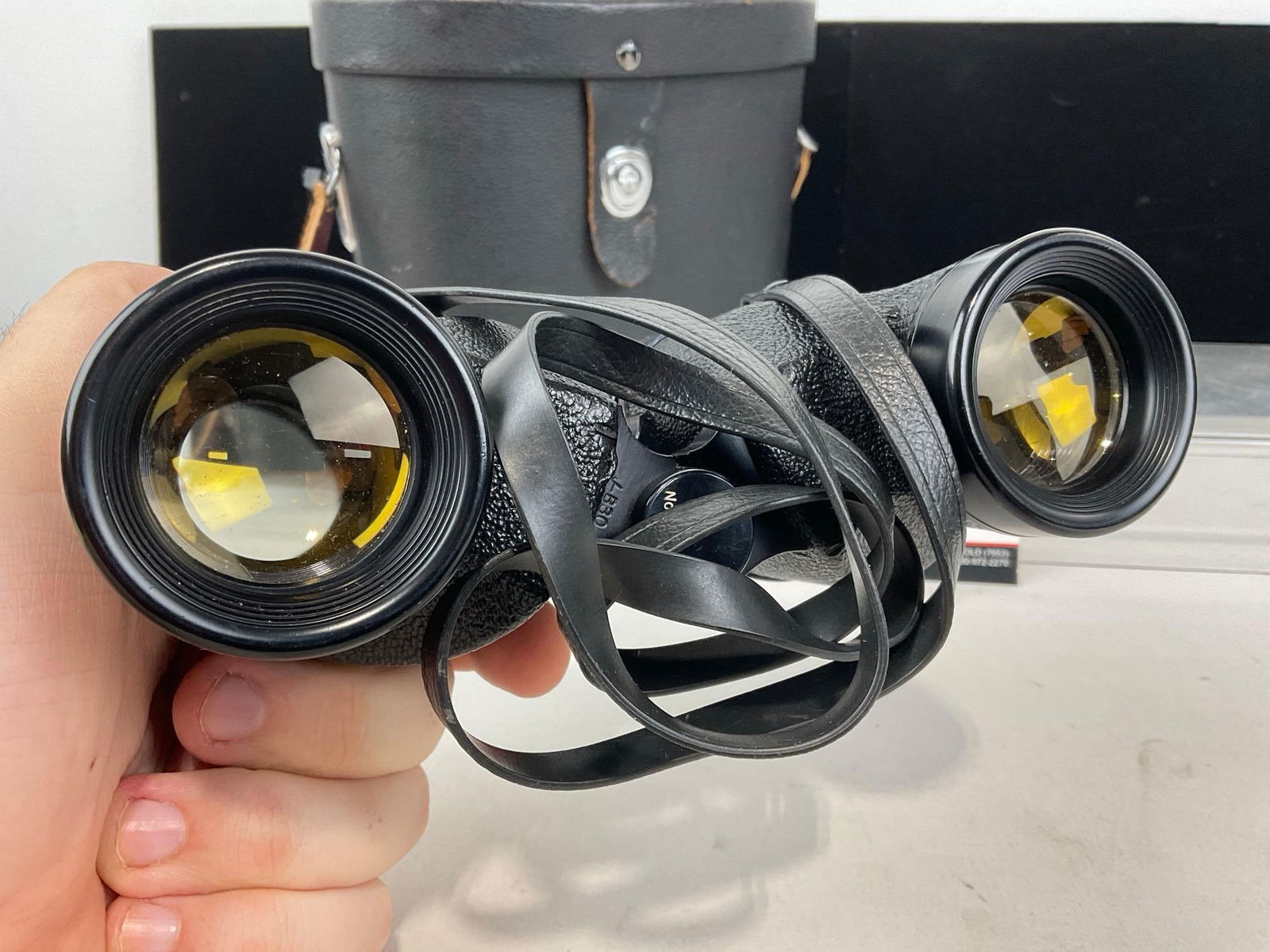 Vintage Manon Binoculars 7x35 Extra Wide Angle Field 11 degrees, w/ Leather Case - 3