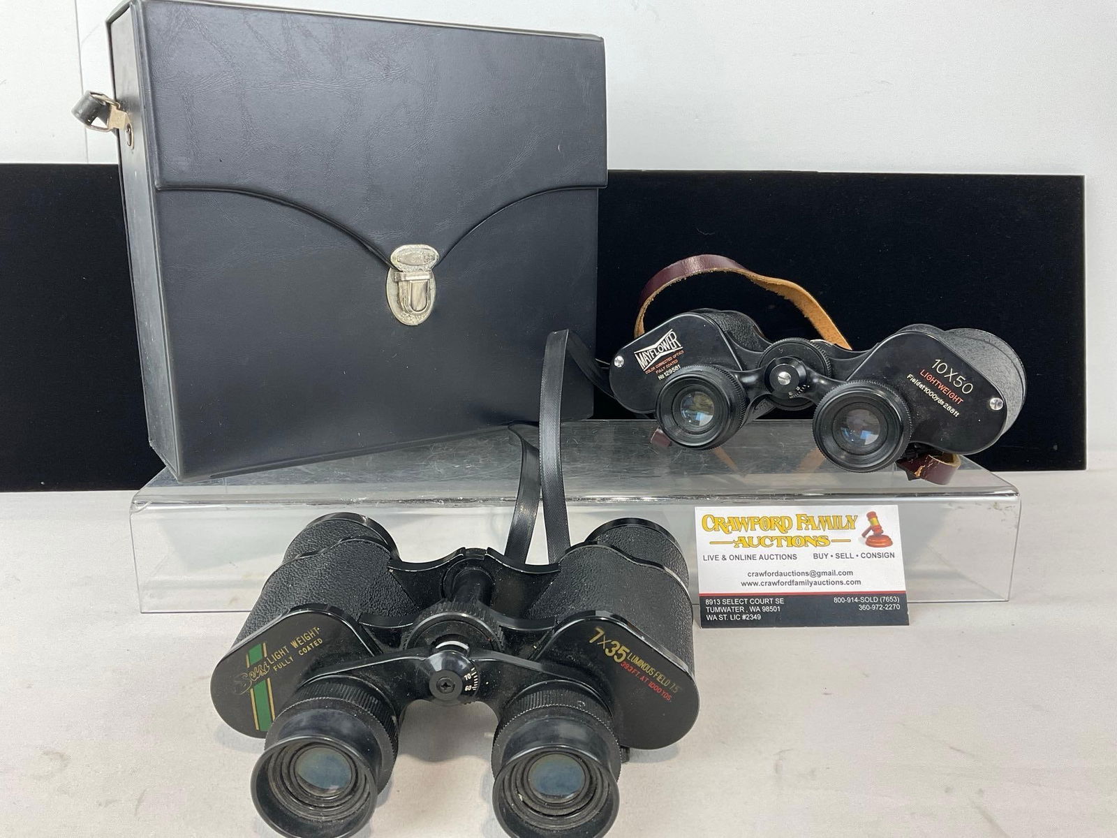 Pair of Binoculars, Selsi 7x35 Luminous Field 7.5 inch & Mayflower 10x50 Lightweight w/ Case (1 of 4)