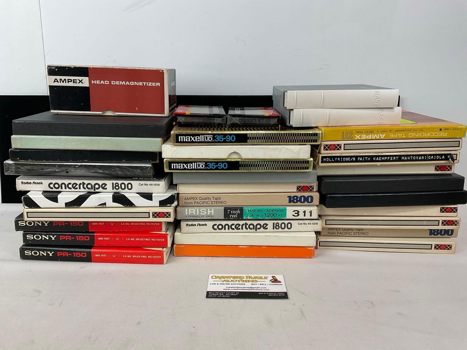 30 Assorted Tape Reels, 1800 foot 7 inch reels, by Sony, Maxell, Concertape, & more, some blank (1 of 7)