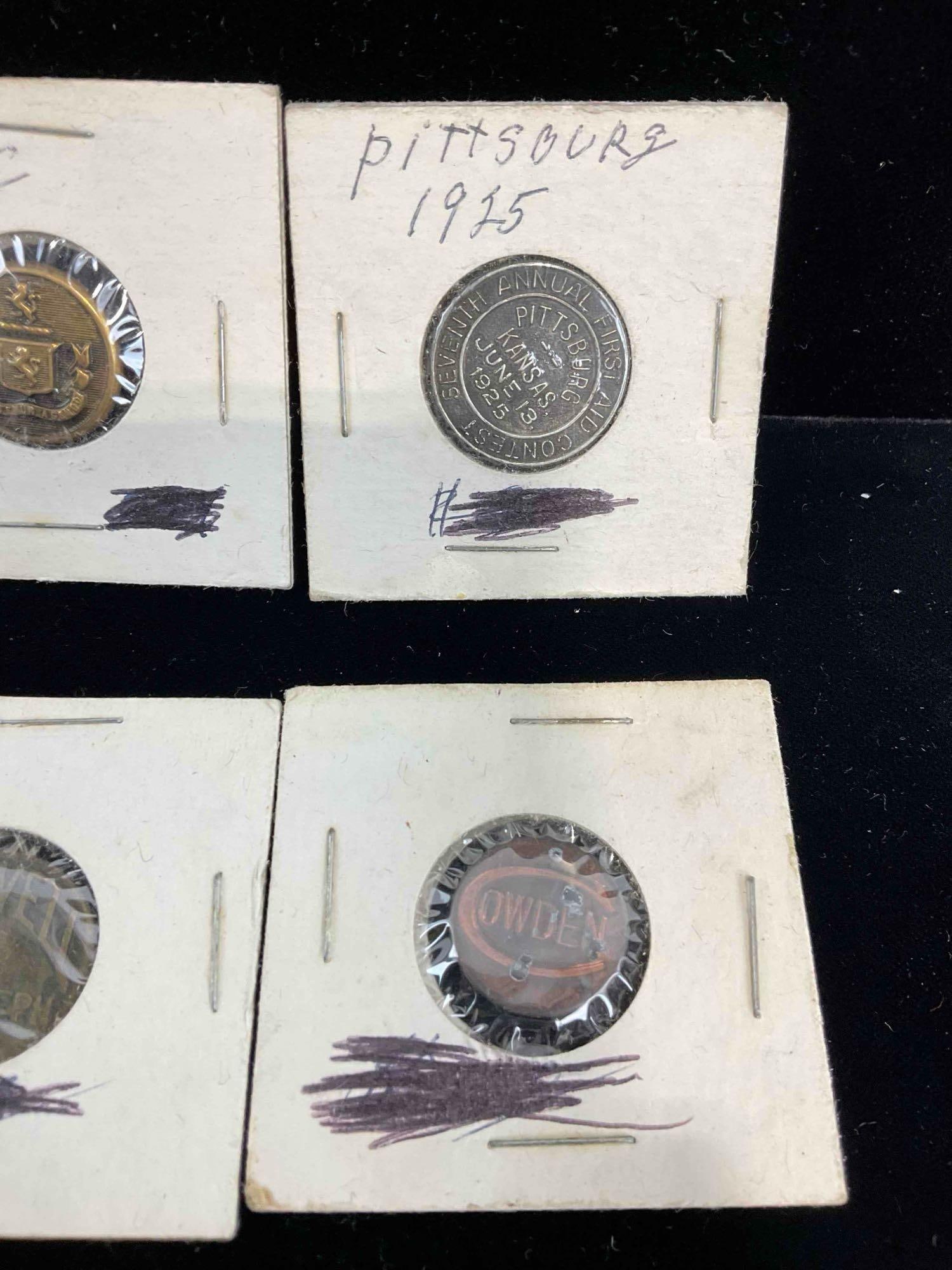 10 pcs Vintage Metal Button Collection, incl. Camp Fire Girl, Pioneer, Big Smith & More! See pics. - 4