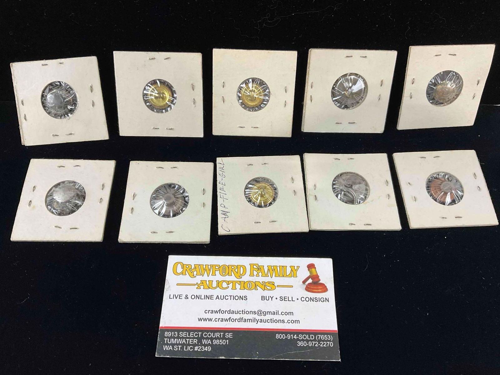 10 pcs Vintage Metal Button Collection, incl. Camp Fire Girl, Pioneer, Big Smith & More! See pics. - 5