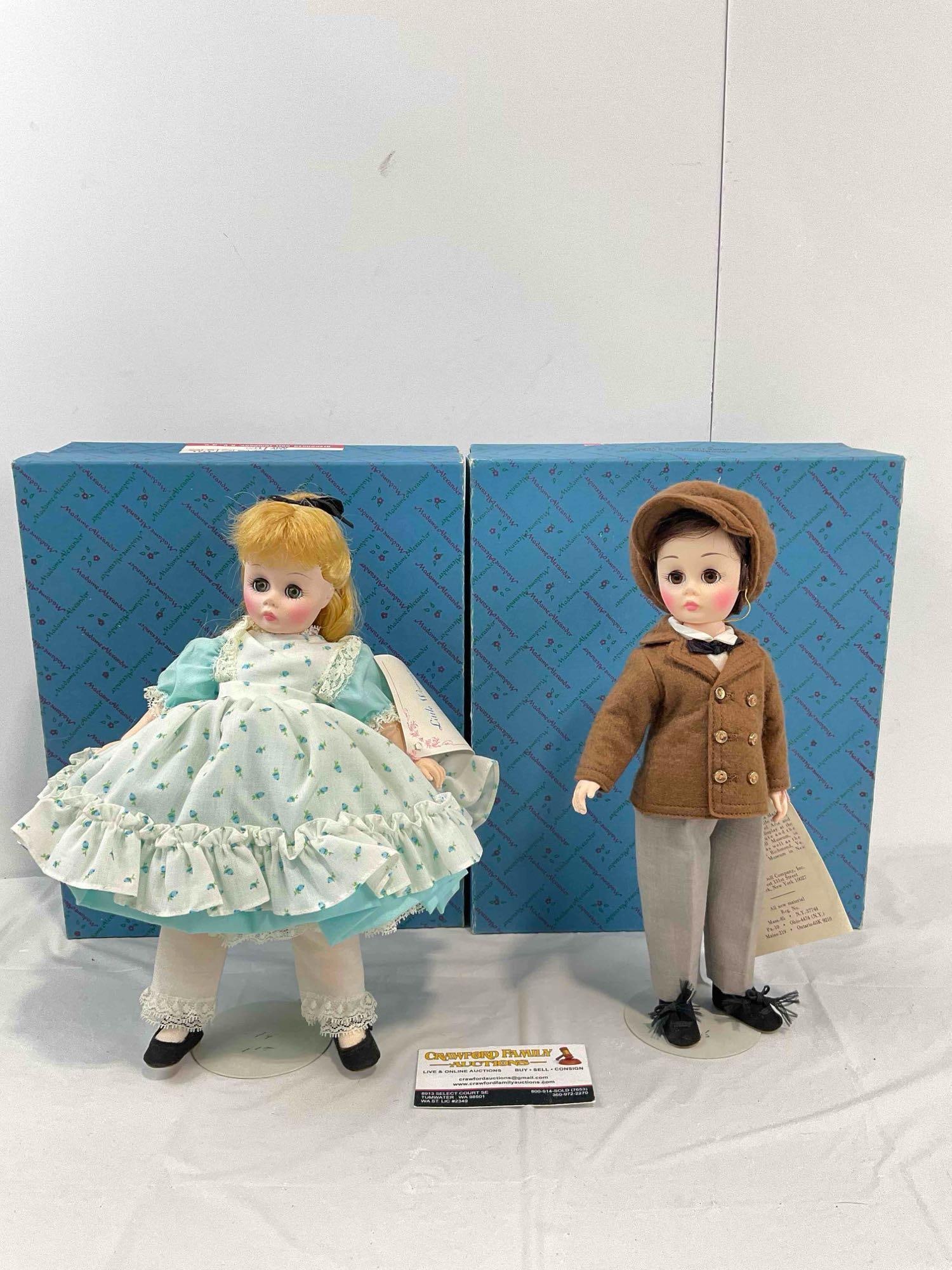 2 pcs Vintage Madame Alexander Porcelain Dolls w/ Original Boxes! Laurie 1326 & Amy 1320. (1 of 7)