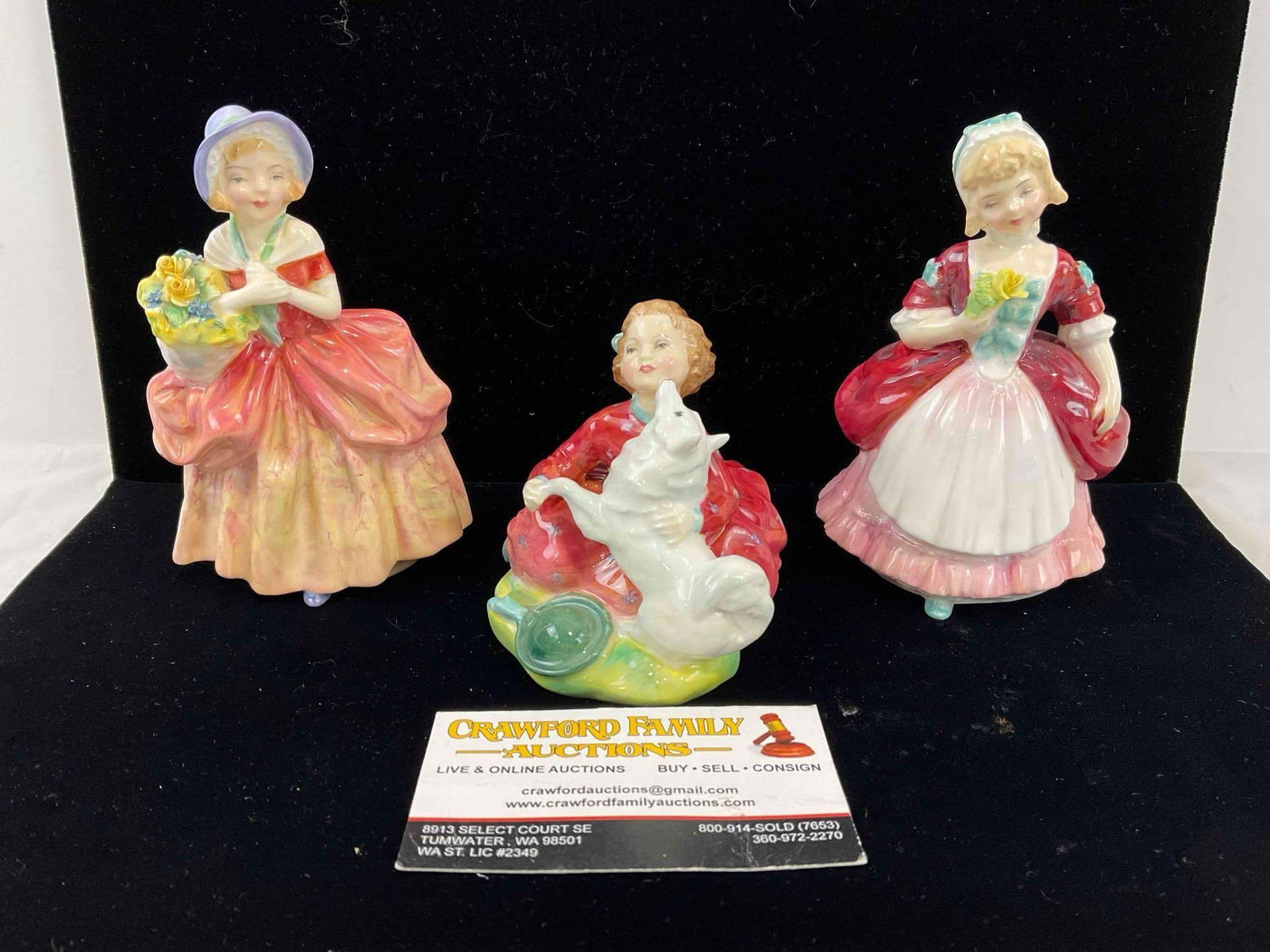 3 pcs Vintage Royal Doulton Porcelain Statuettes, incl. Cissie, Home Again & Valerie. Excellent: 3 pcs Vintage Royal Doulton Porcelain Statuettes, incl. Cissie, Home Again & Valerie. Excellent Condition. Fits in box measuring 11" x 9" x 6" DM-5390 