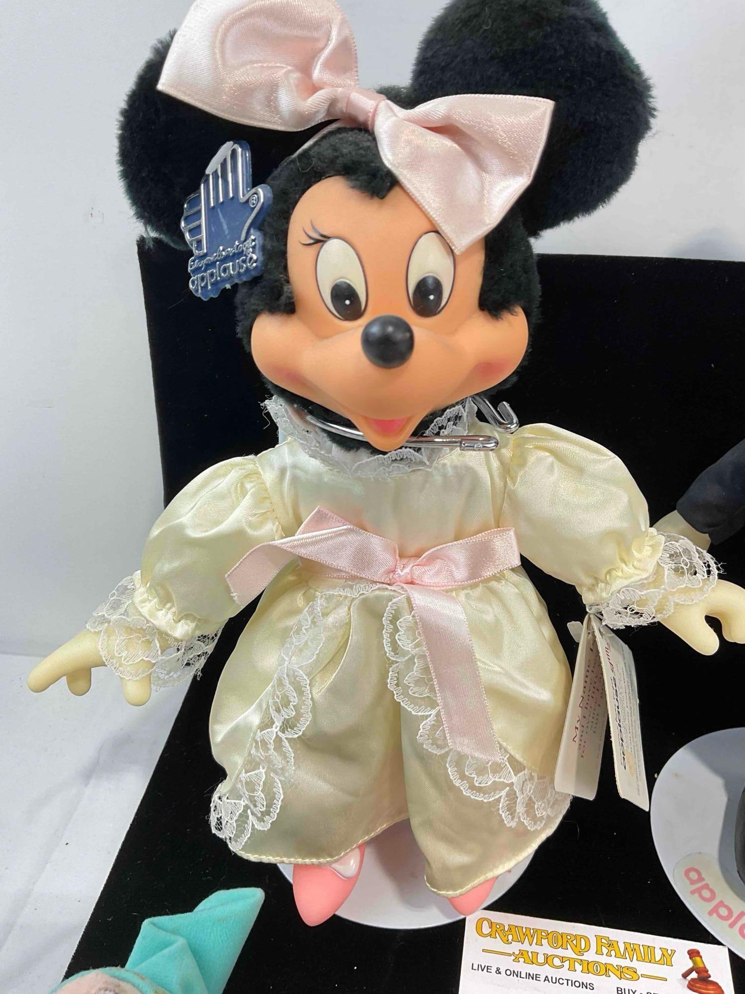 6 pcs Vintage Disney Dolls, incl. Applause Formal Mickey & Minnie w/ Tags & Stands! See pics. - 2
